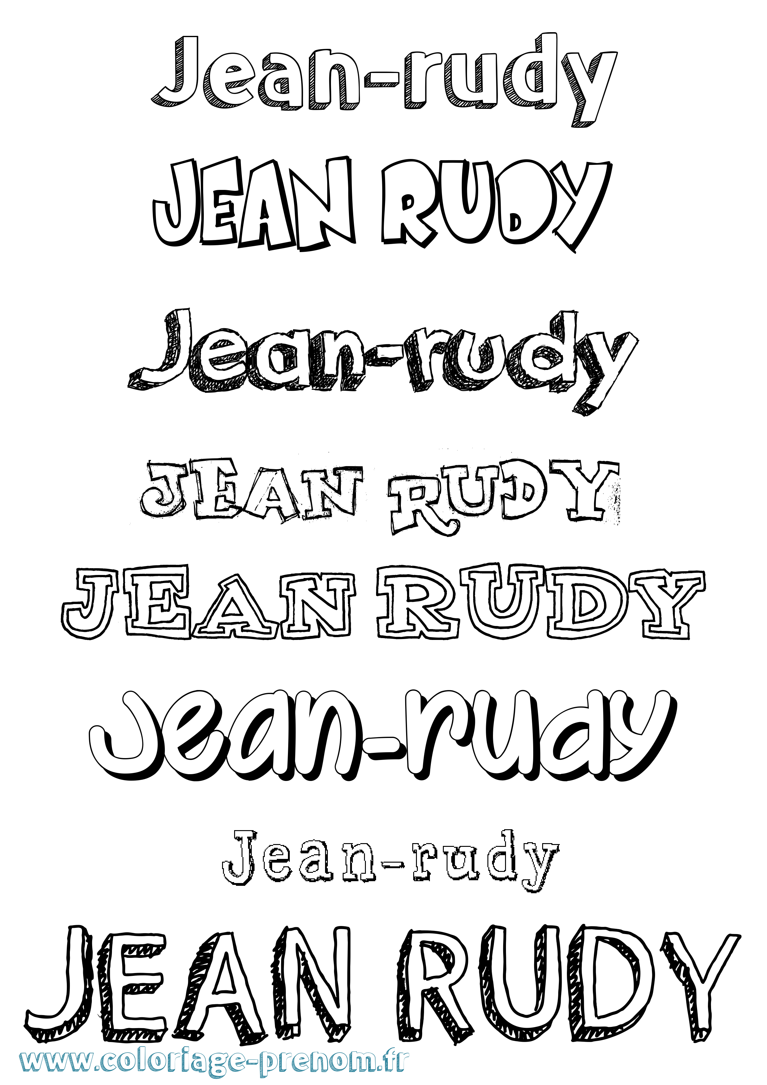Coloriage Jean-Rudy Dessiné Coloriage prénom Jean-Rudy Dessiné