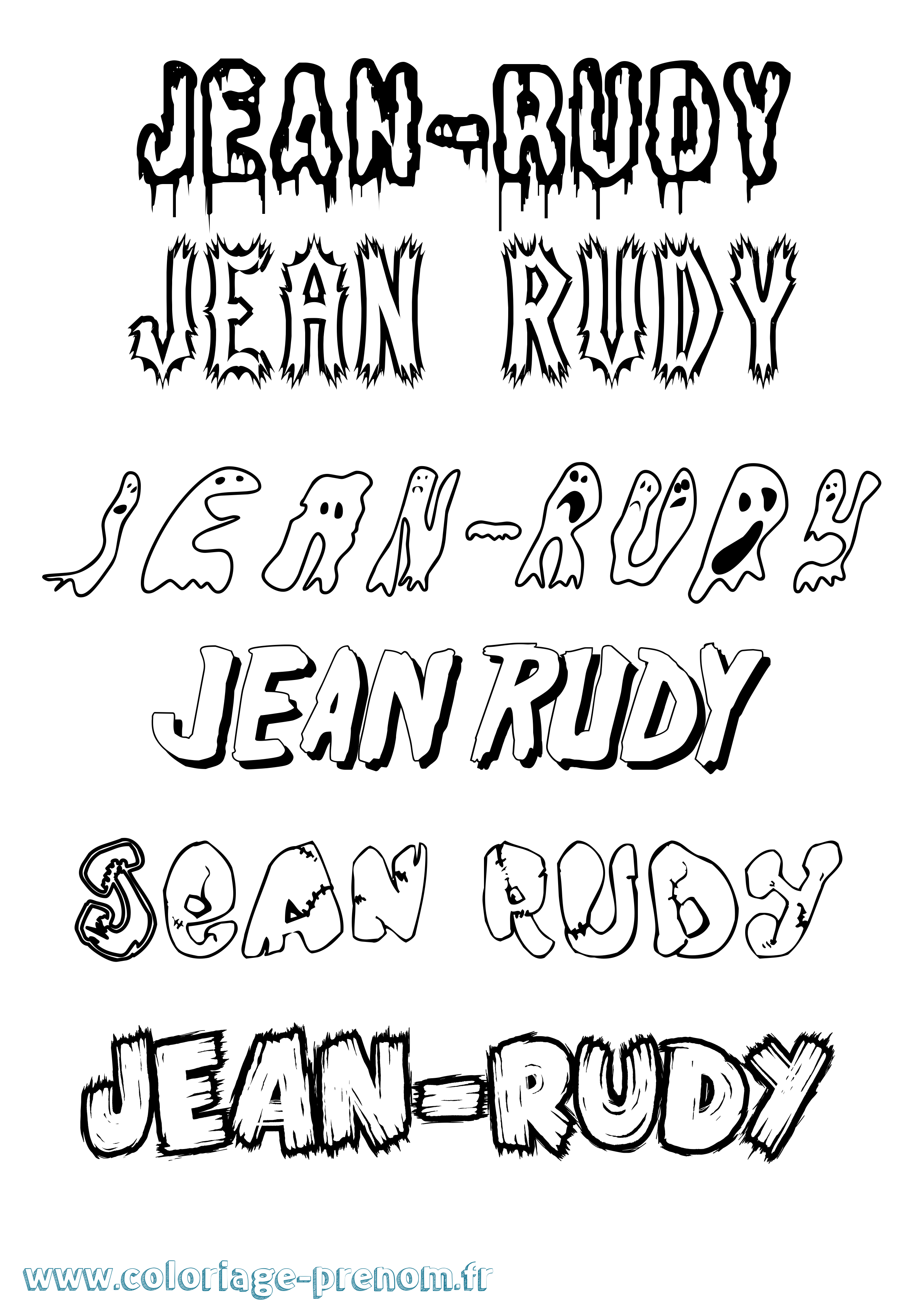 Coloriage Jean-Rudy Frisson Coloriage prénom Jean-Rudy Frisson