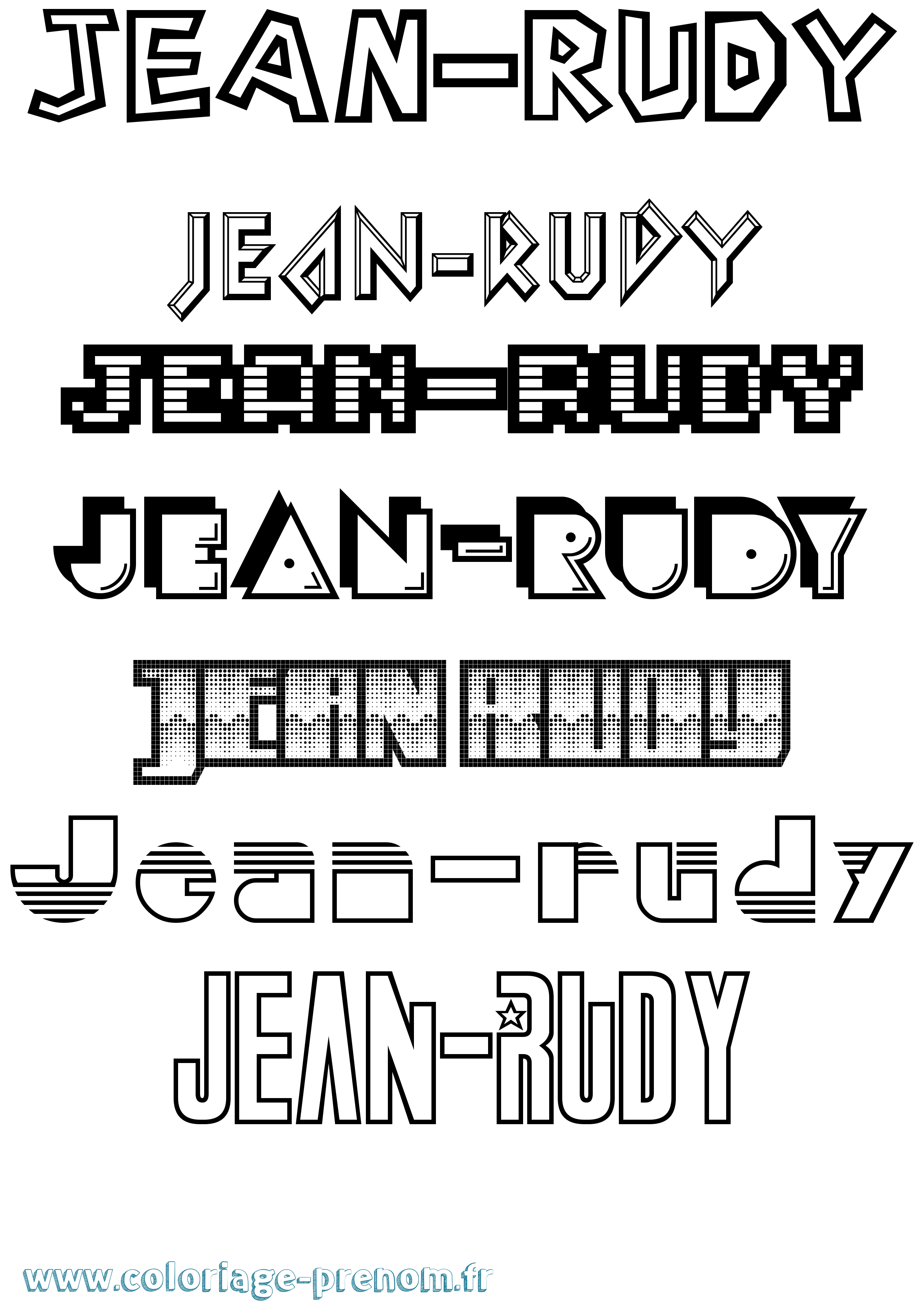 Coloriage Jean-Rudy Jeux Vidéos Coloriage prénom Jean-Rudy Jeux Vidéos