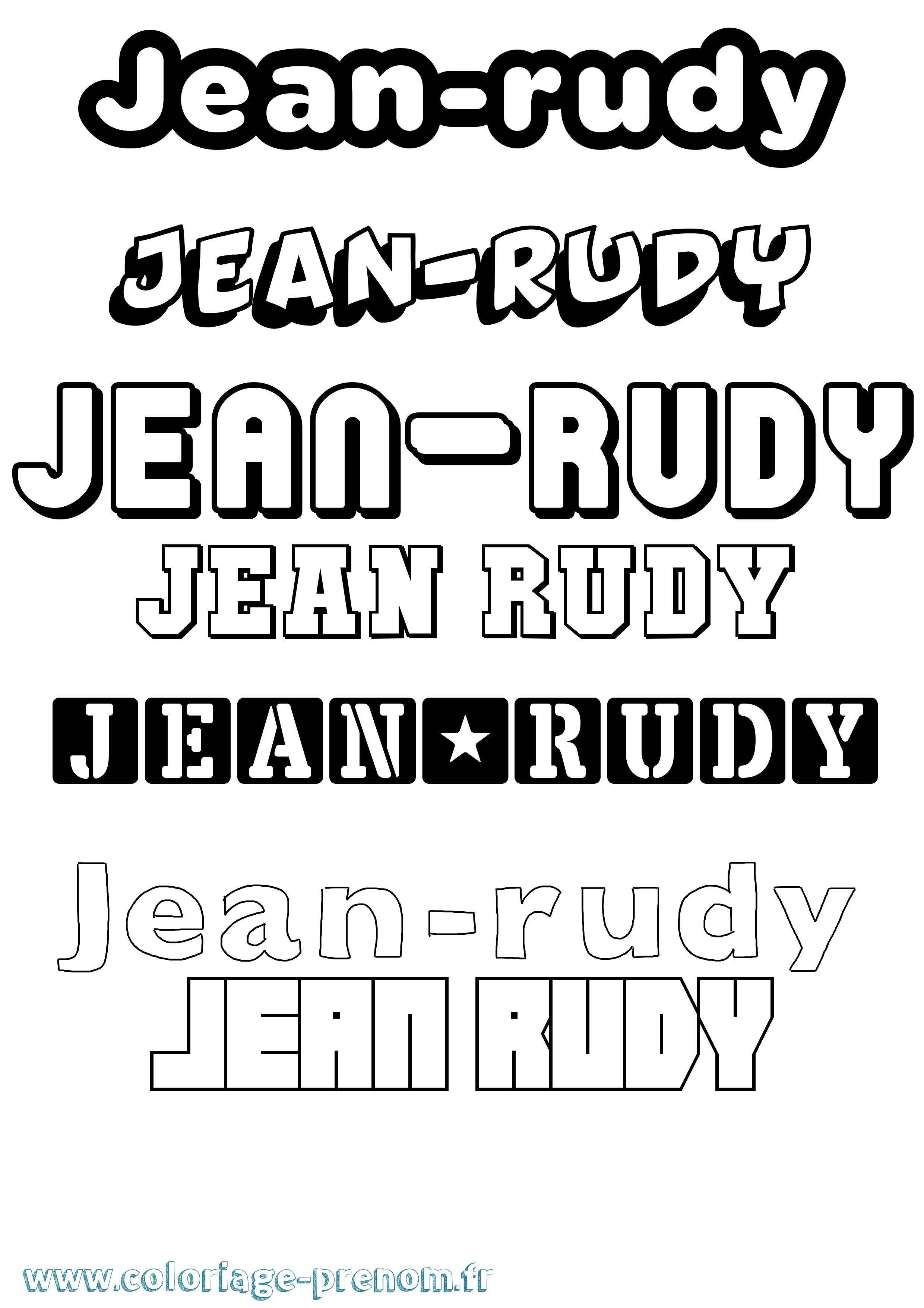 Coloriage Jean-Rudy Simple Coloriage prénom Jean-Rudy Simple