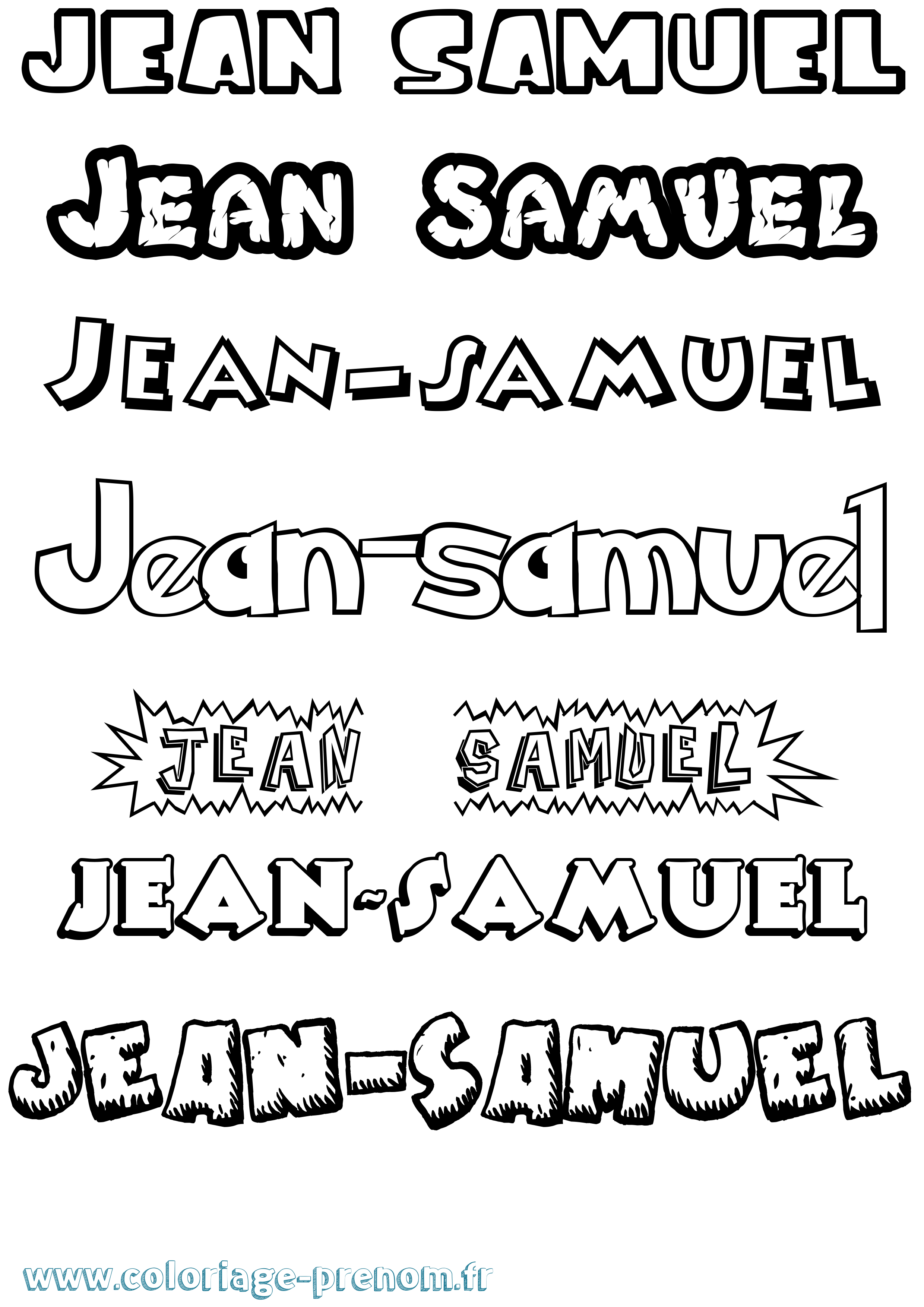 Coloriage Jean-Samuel Dessin Animé Coloriage prénom Jean-Samuel Dessin Animé