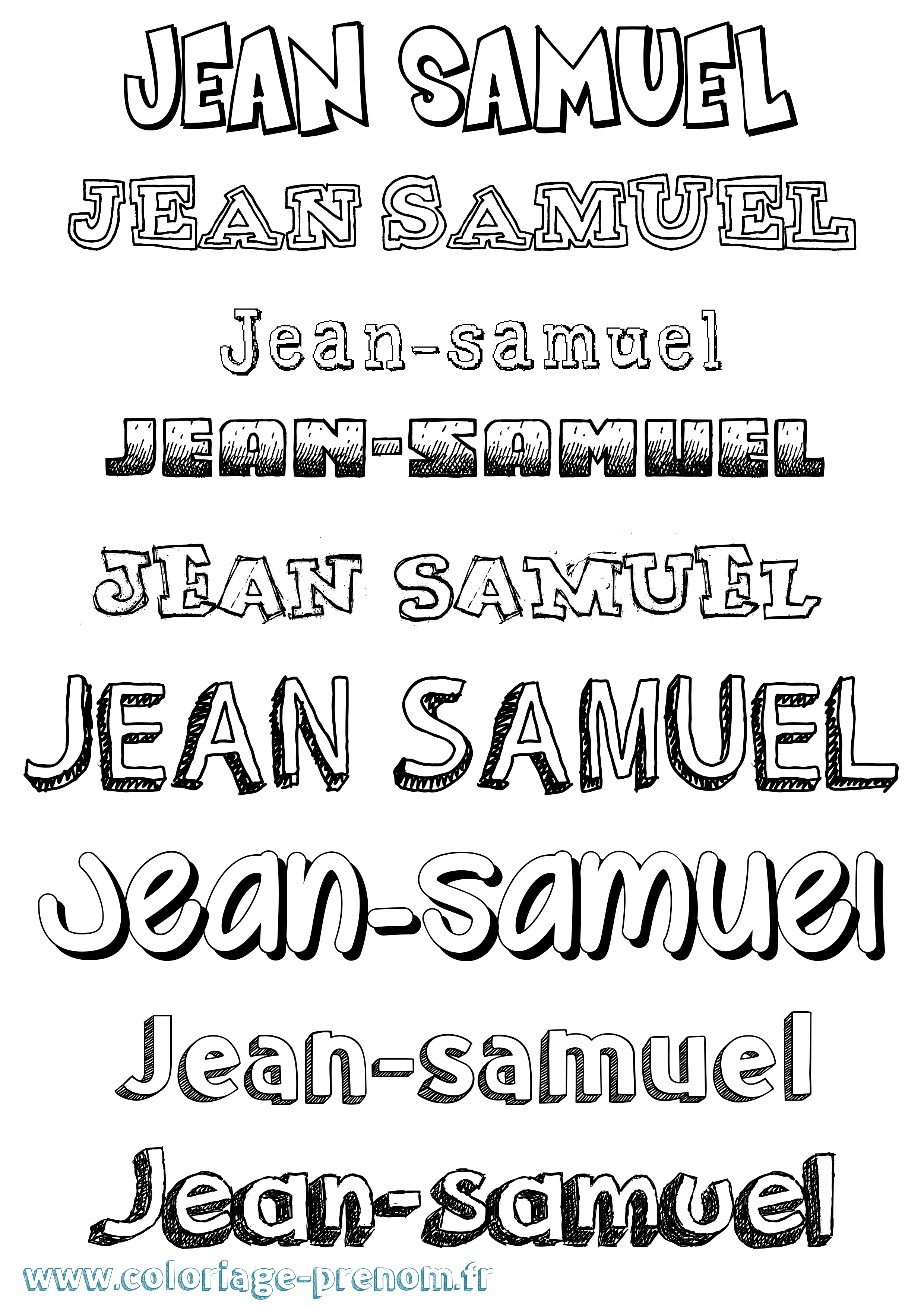 Coloriage Jean-Samuel Dessiné Coloriage prénom Jean-Samuel Dessiné