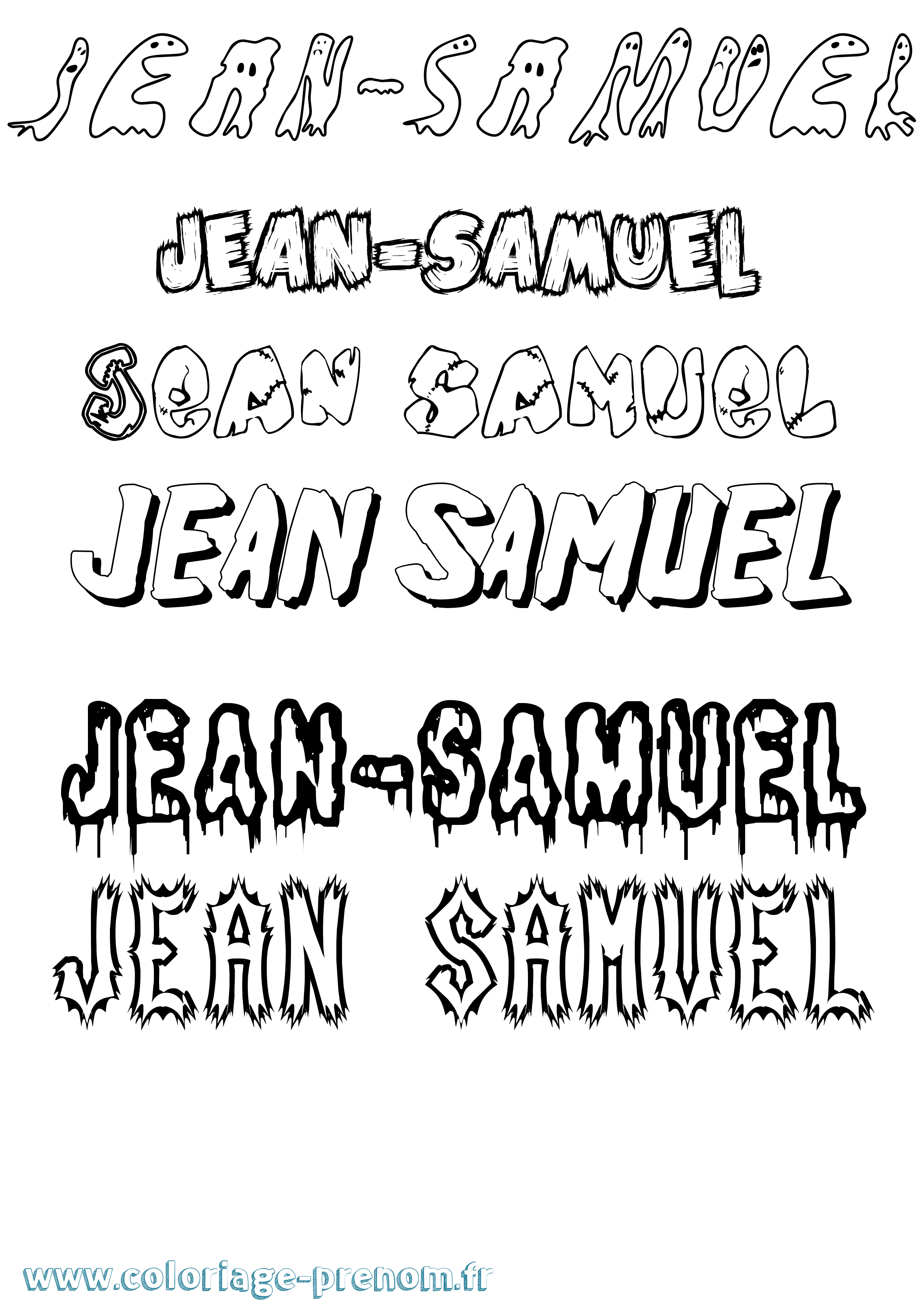 Coloriage Jean-Samuel Frisson Coloriage prénom Jean-Samuel Frisson