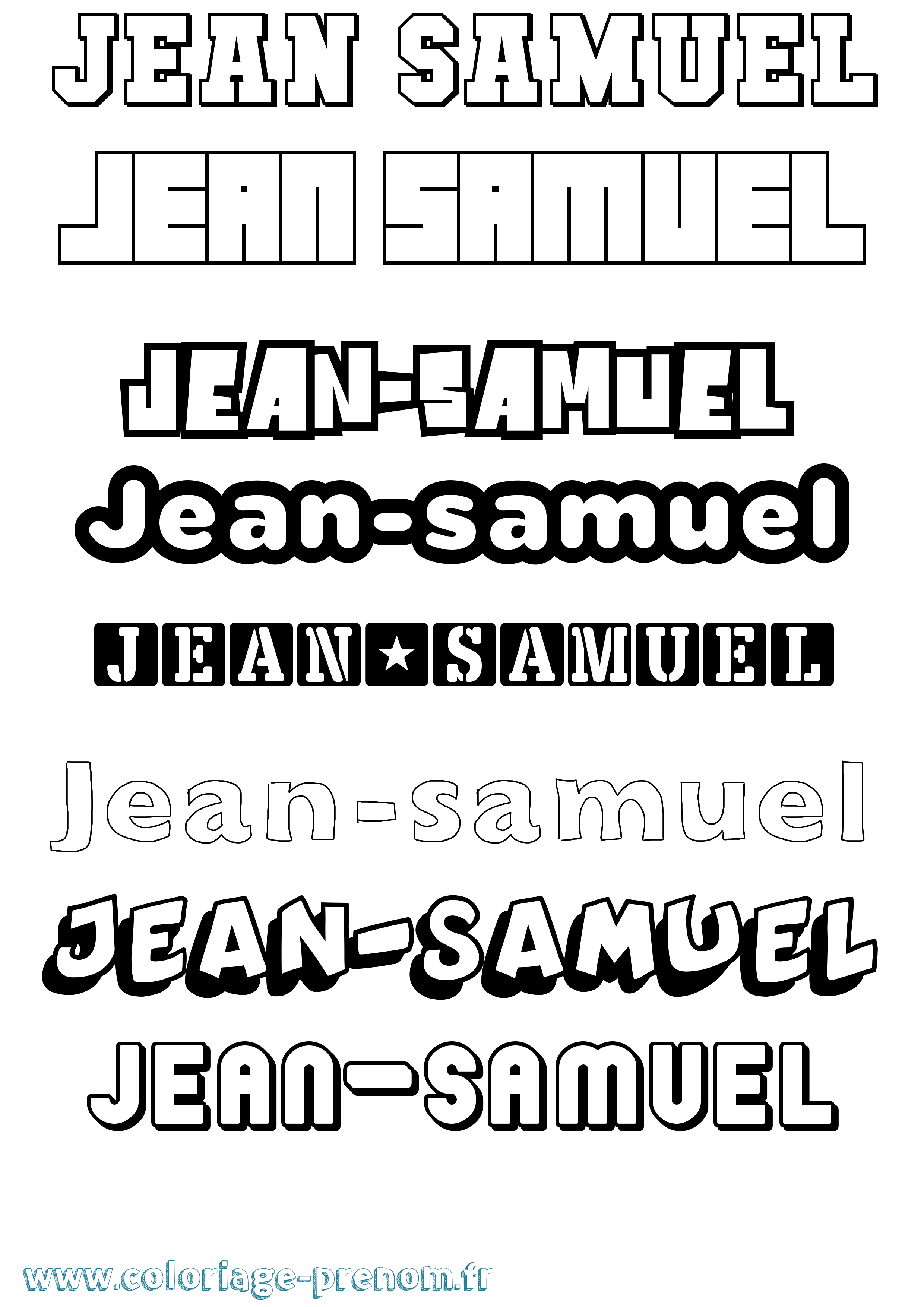 Coloriage Jean-Samuel Simple Coloriage prénom Jean-Samuel Simple