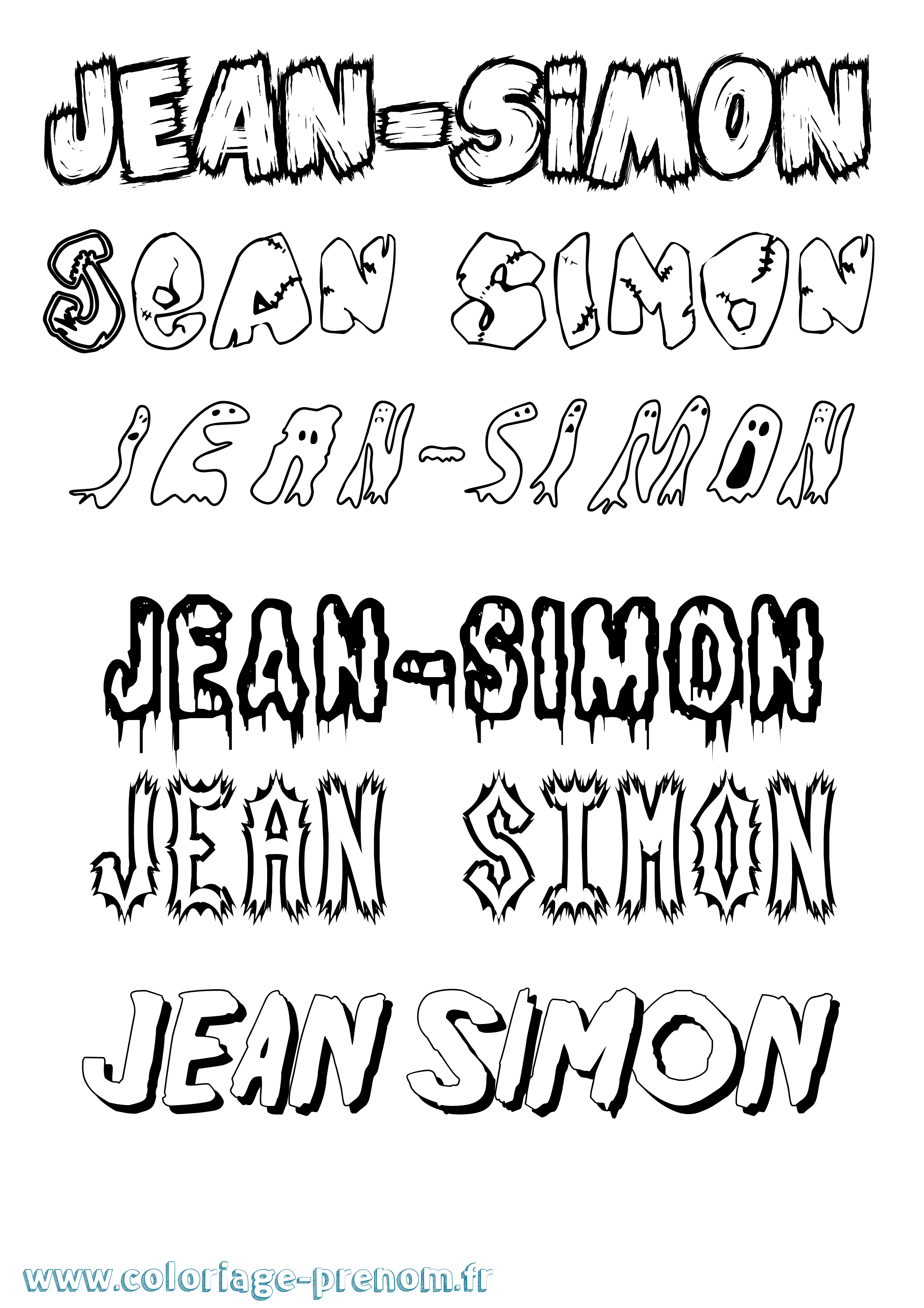 Coloriage Jean-Simon Frisson Coloriage prénom Jean-Simon Frisson