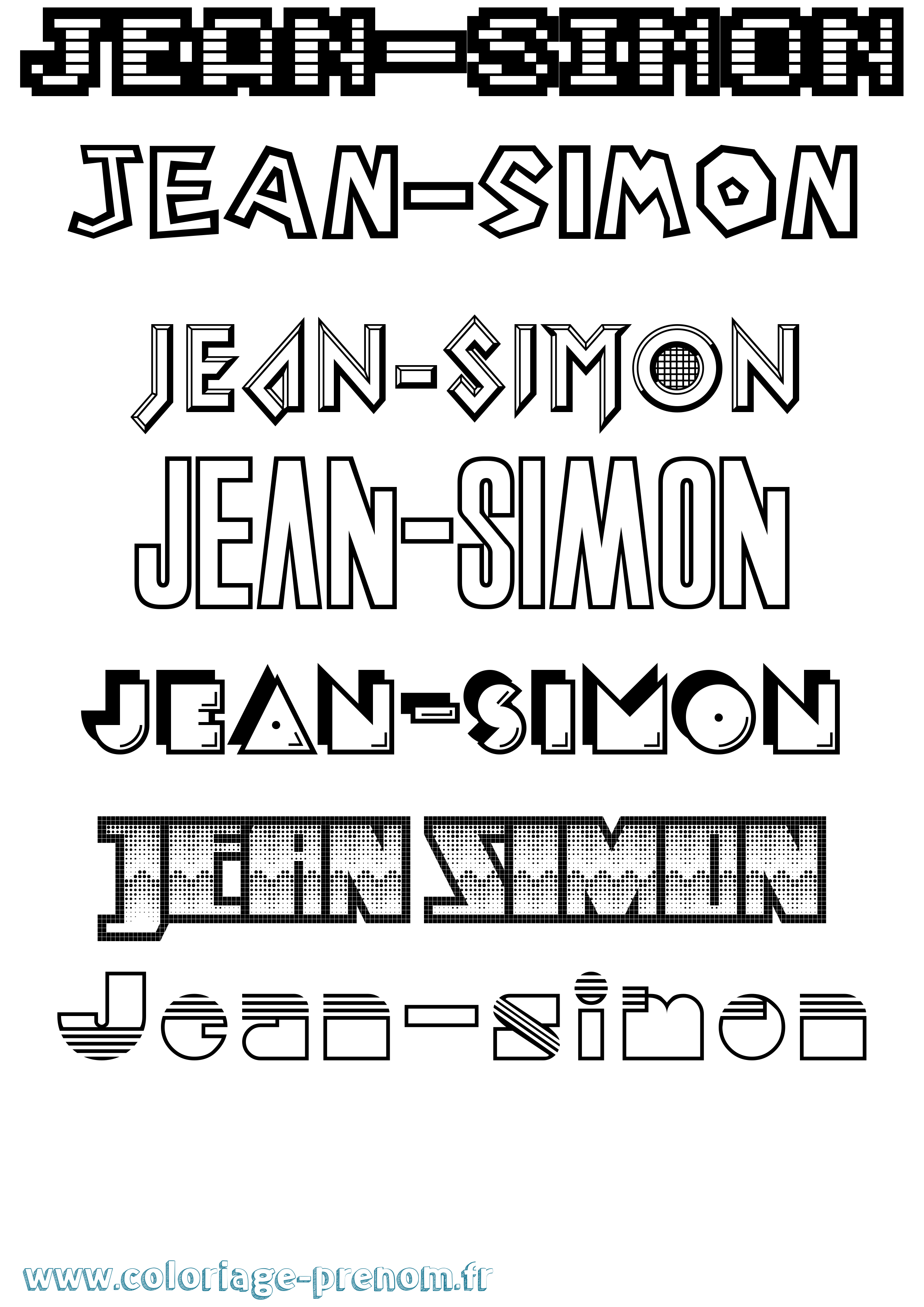 Coloriage Jean-Simon Jeux Vidéos Coloriage prénom Jean-Simon Jeux Vidéos