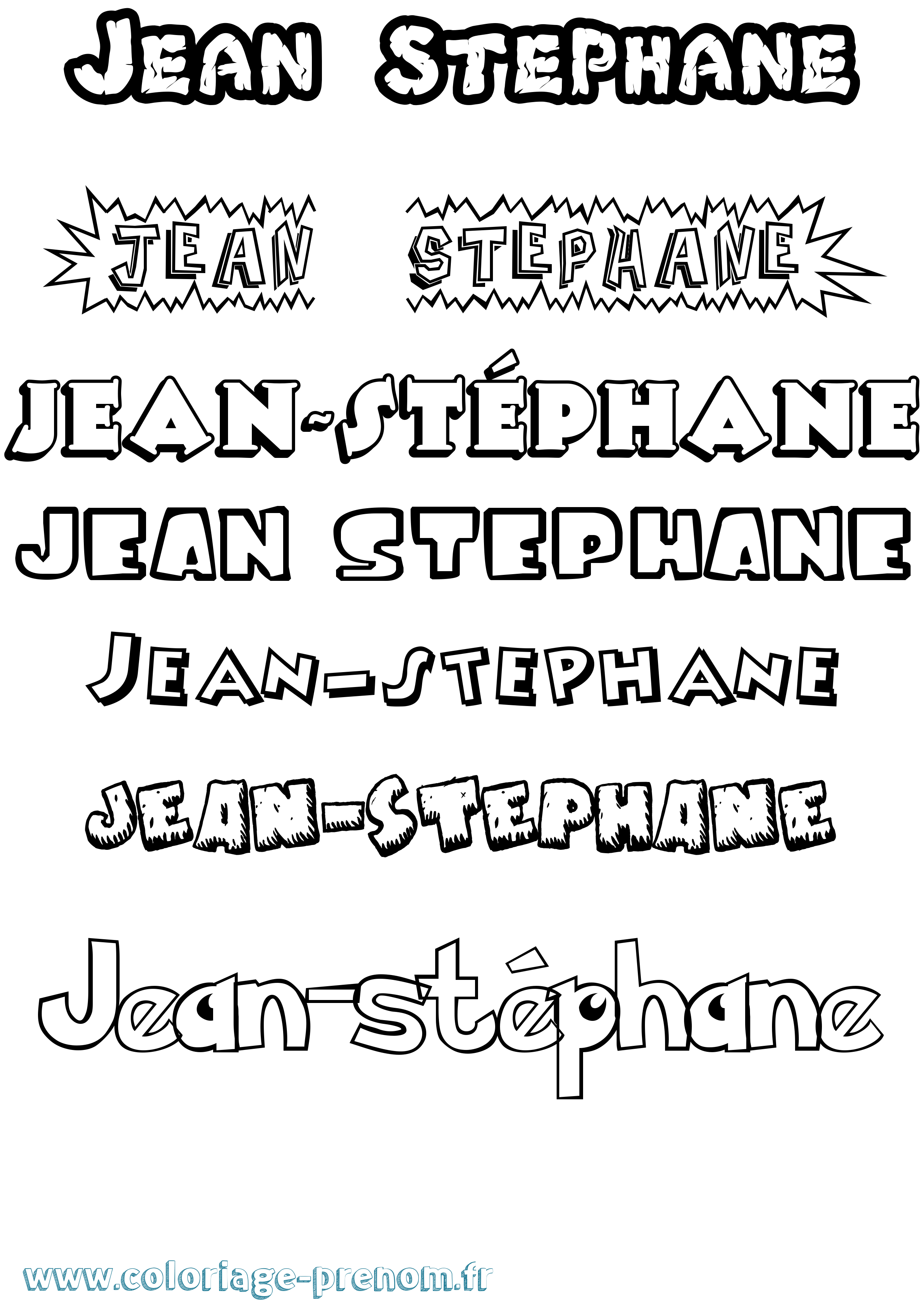 Coloriage Jean-Stéphane Dessin Animé Coloriage prénom Jean-Stéphane Dessin Animé