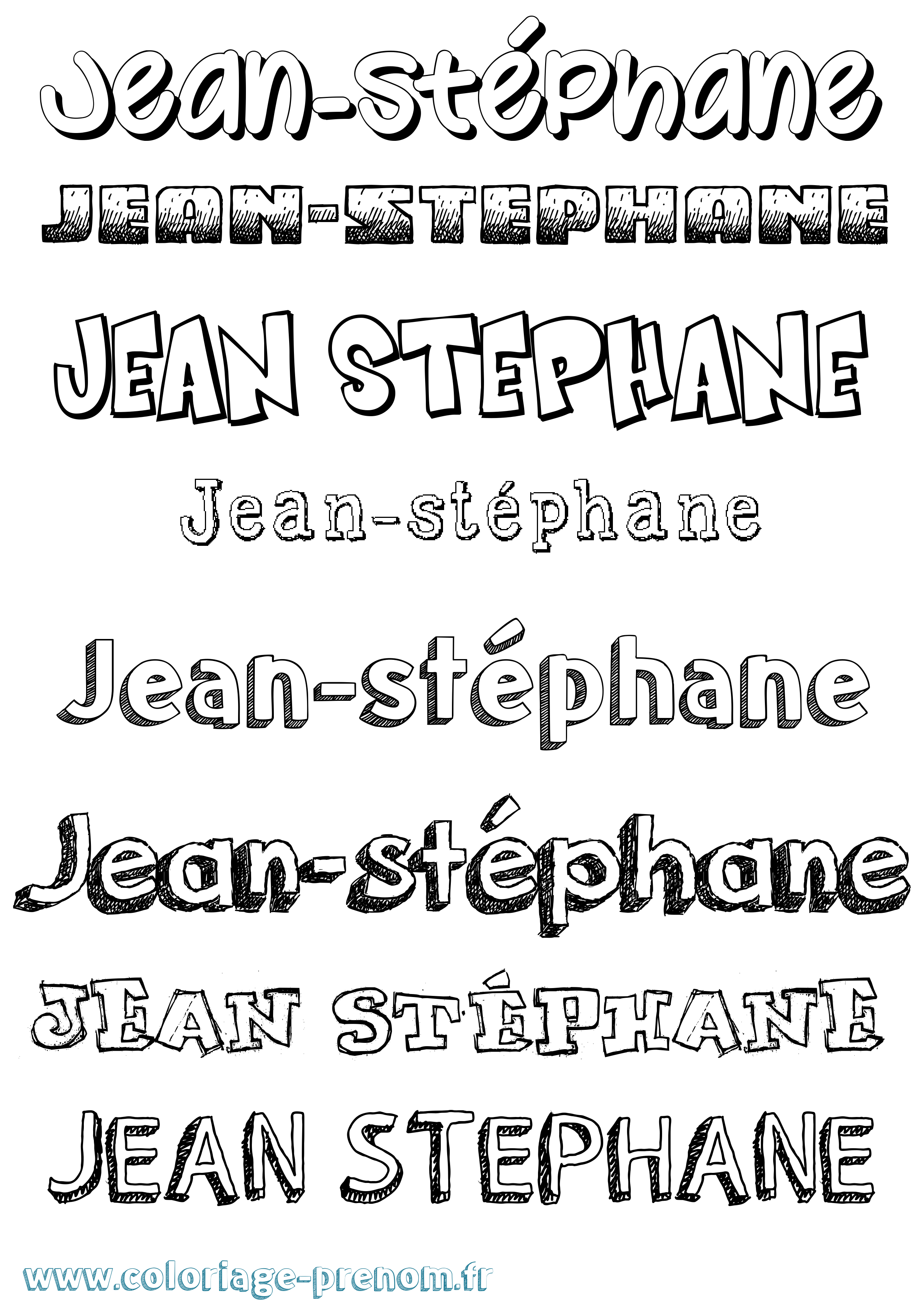 Coloriage Jean-Stéphane Dessiné Coloriage prénom Jean-Stéphane Dessiné