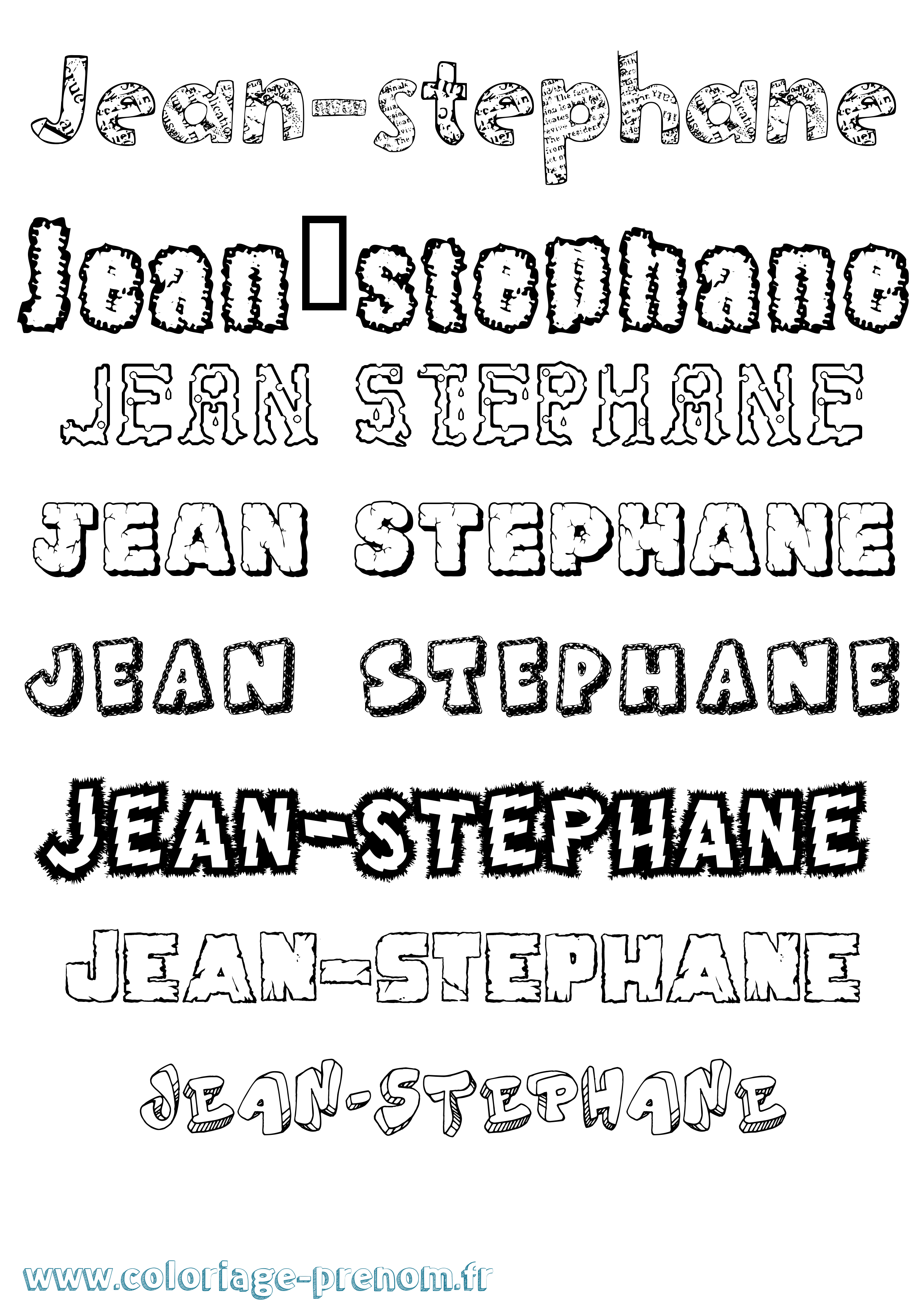 Coloriage Jean-Stéphane Destructuré Coloriage prénom Jean-Stéphane Destructuré