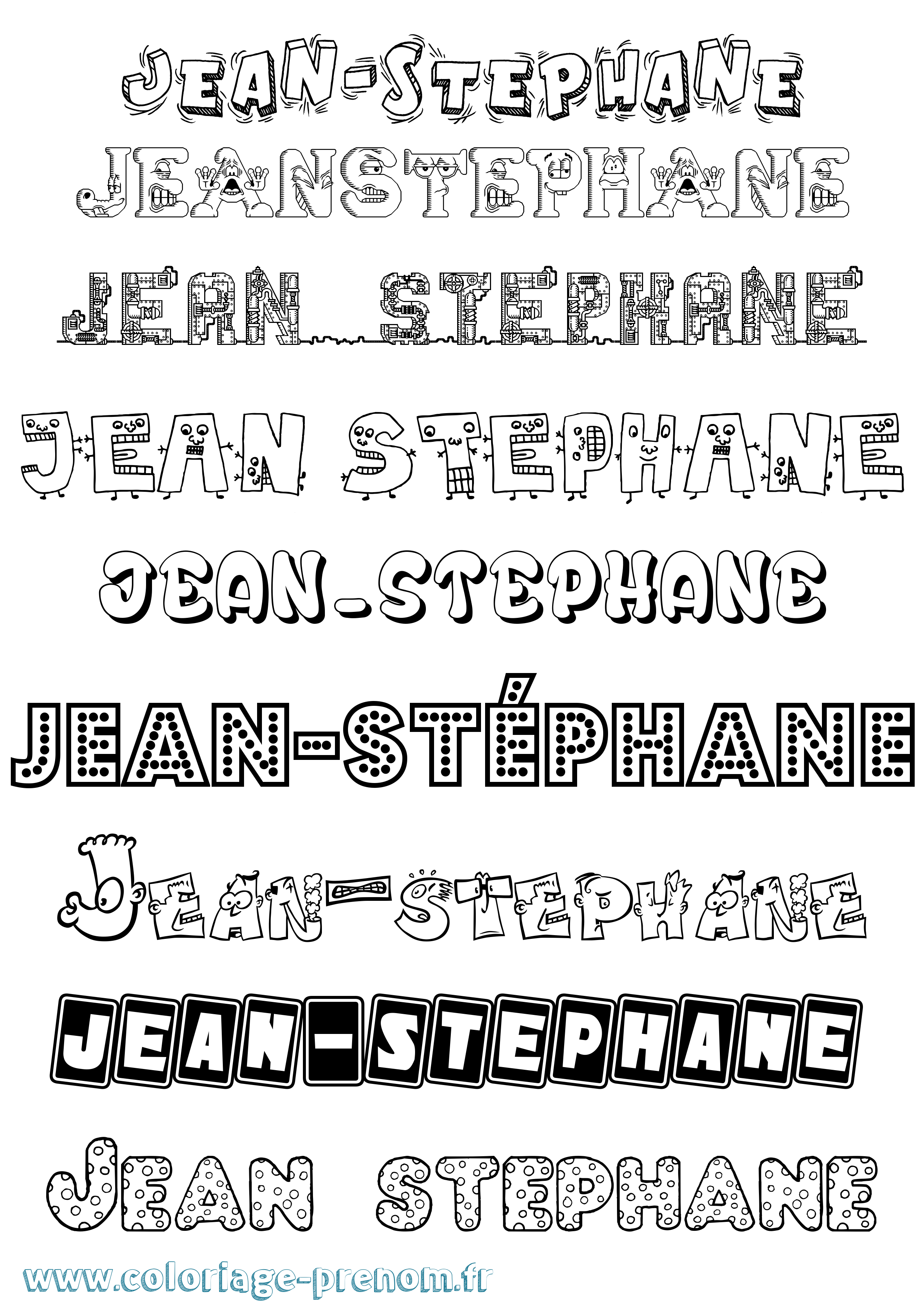 Coloriage Jean-Stéphane Fun Coloriage prénom Jean-Stéphane Fun