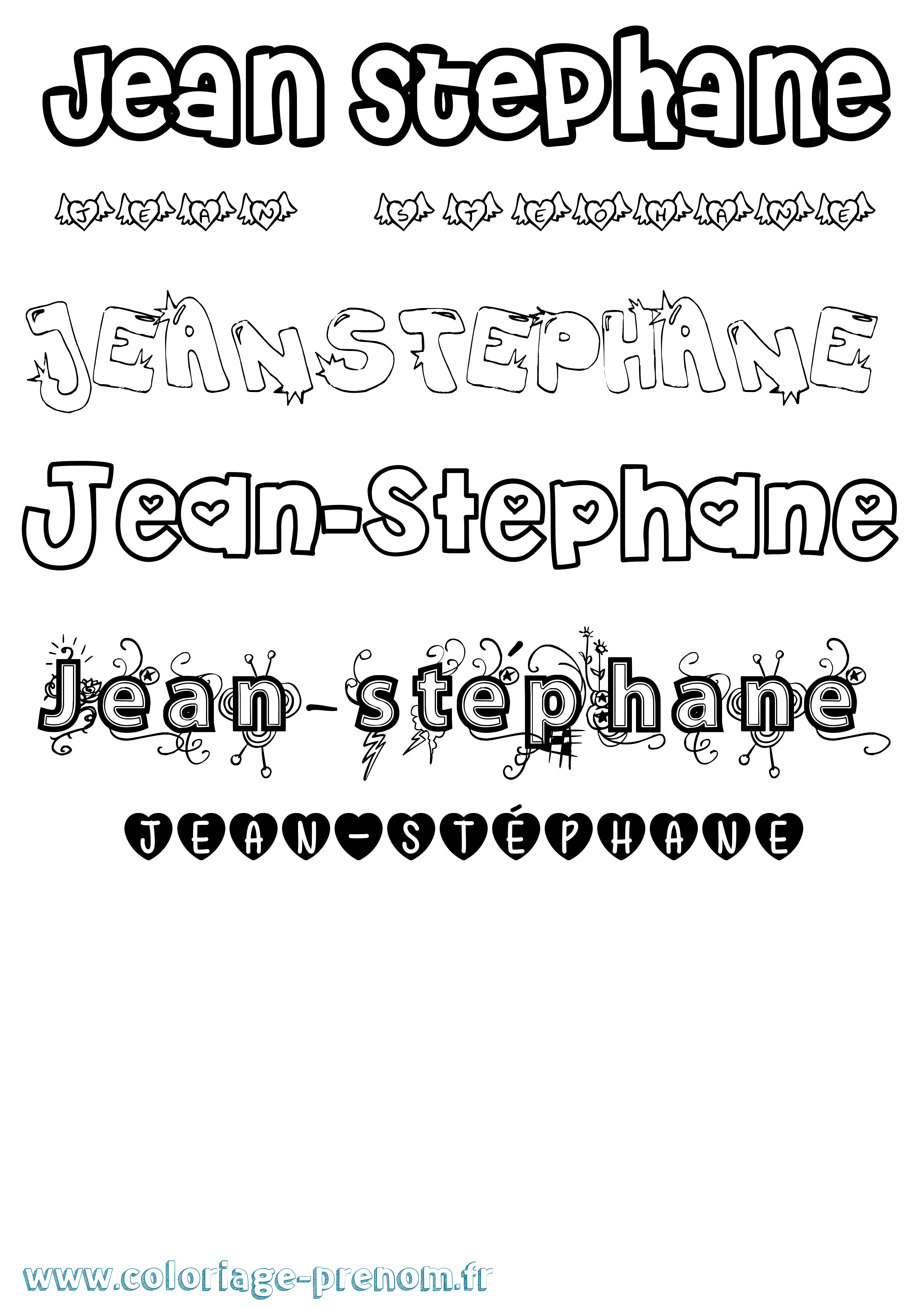 Coloriage Jean-Stéphane Girly Coloriage prénom Jean-Stéphane Girly