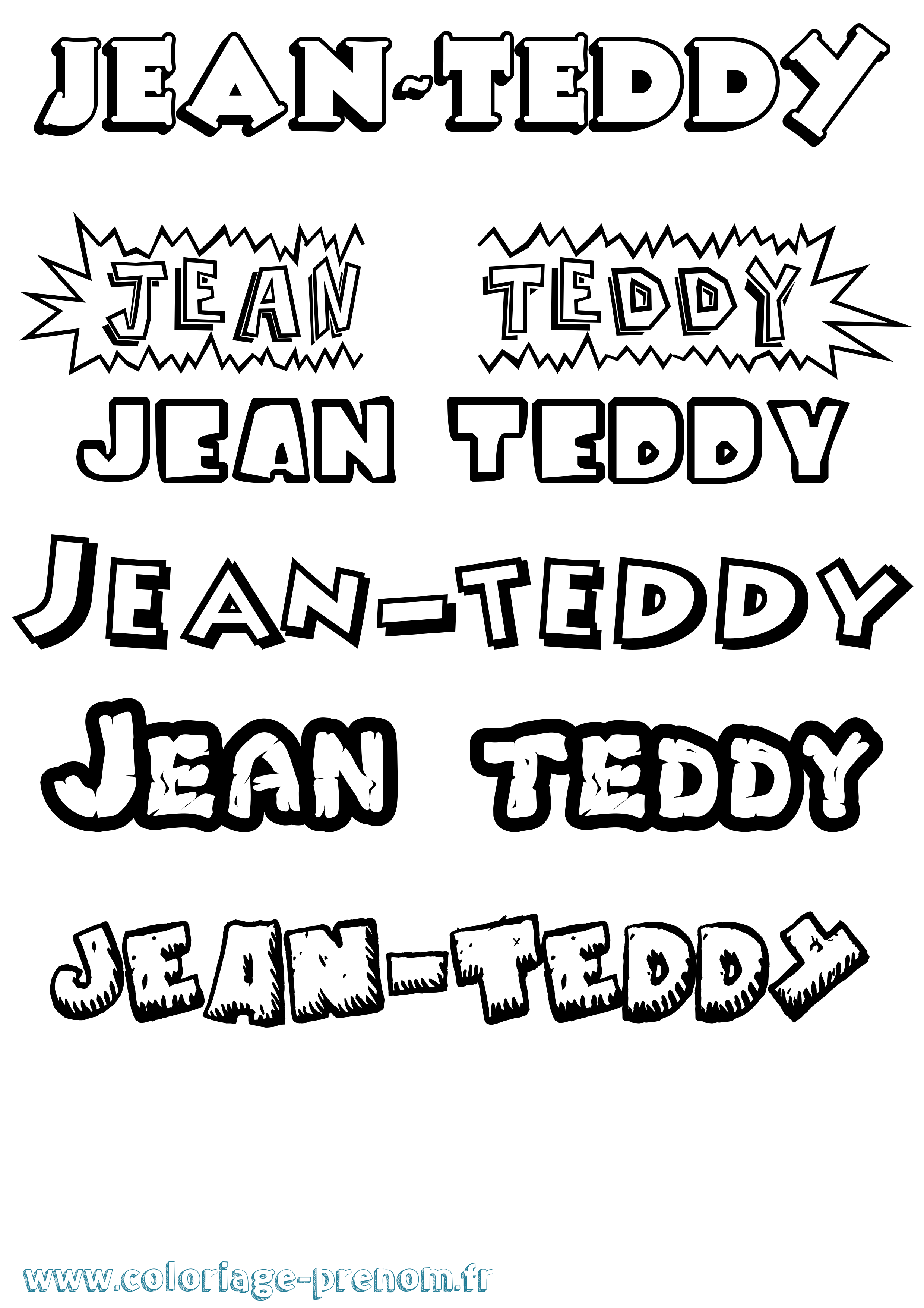 Coloriage Jean-Teddy Dessin Animé Coloriage prénom Jean-Teddy Dessin Animé