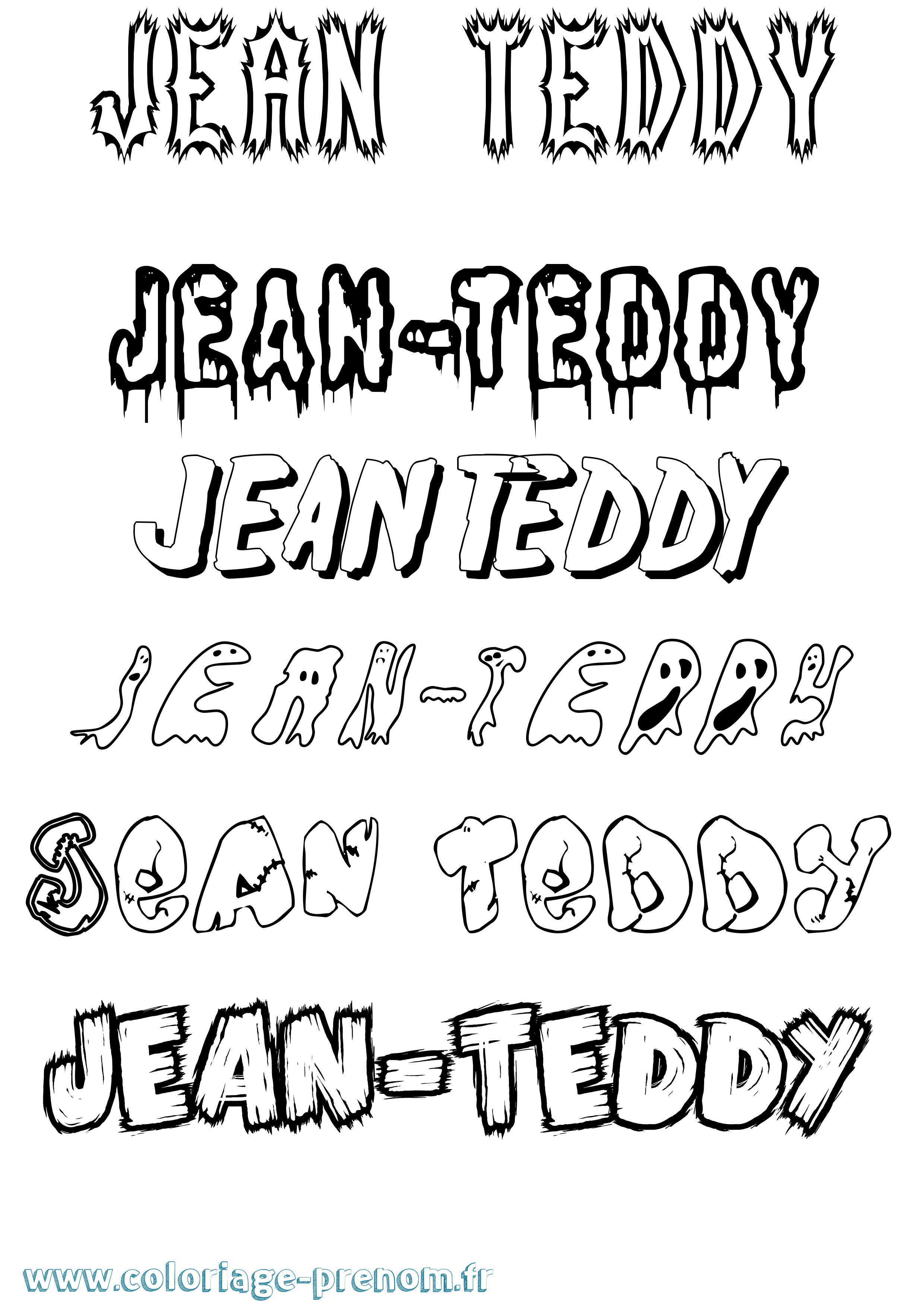 Coloriage Jean-Teddy Frisson Coloriage prénom Jean-Teddy Frisson