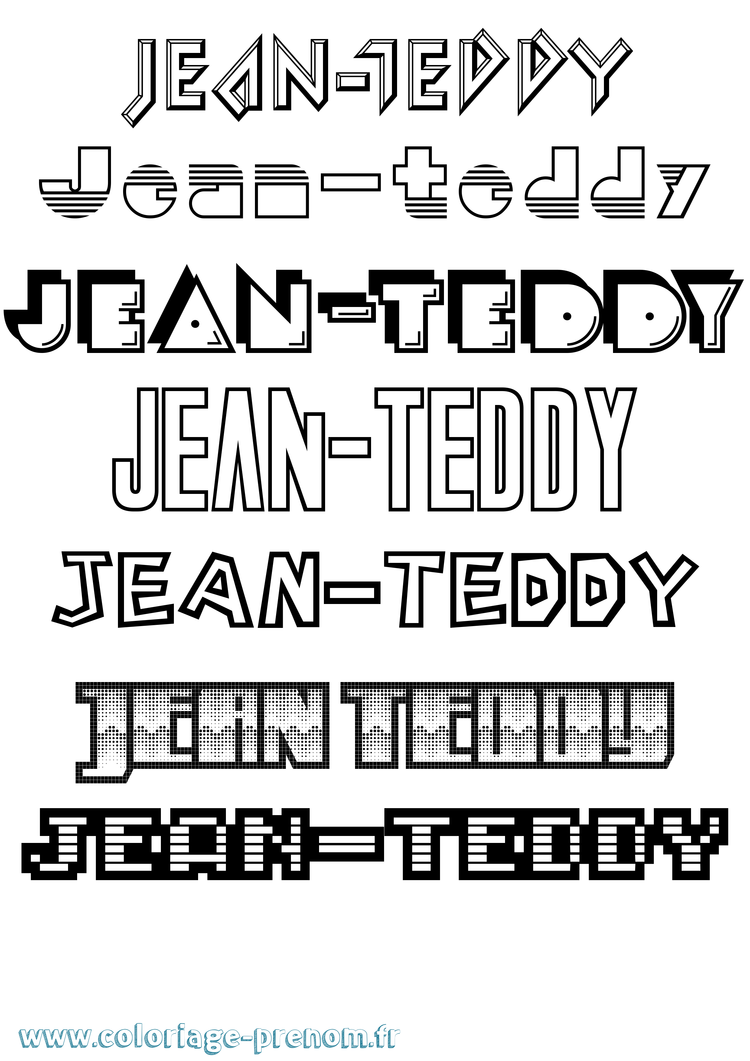 Coloriage Jean-Teddy Jeux Vidéos Coloriage prénom Jean-Teddy Jeux Vidéos
