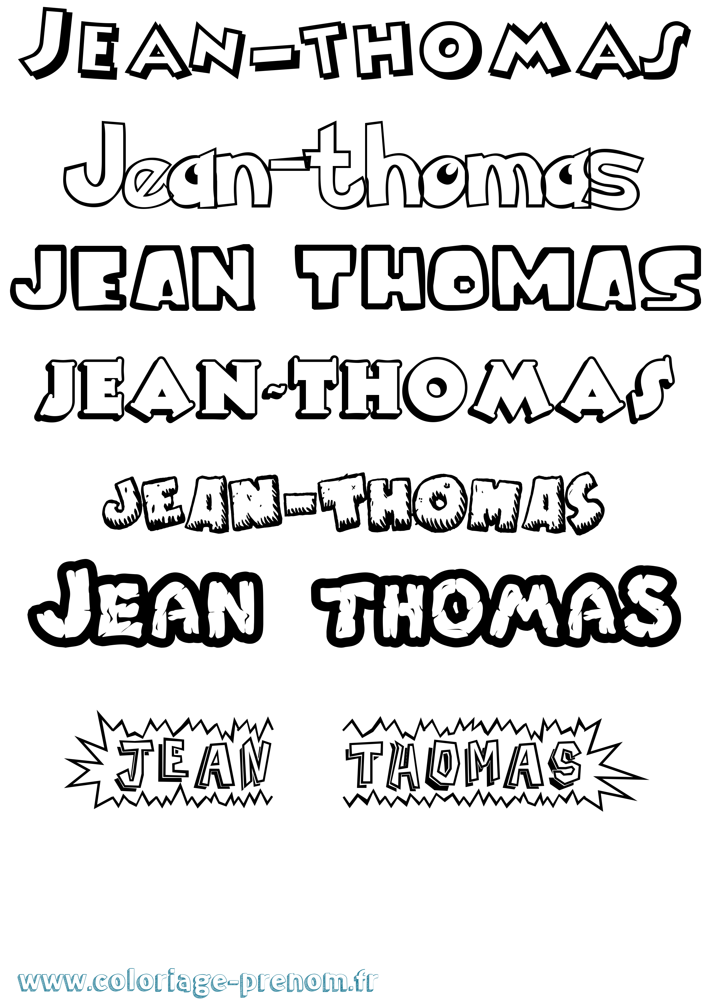 Coloriage Jean-Thomas Dessin Animé Coloriage prénom Jean-Thomas Dessin Animé