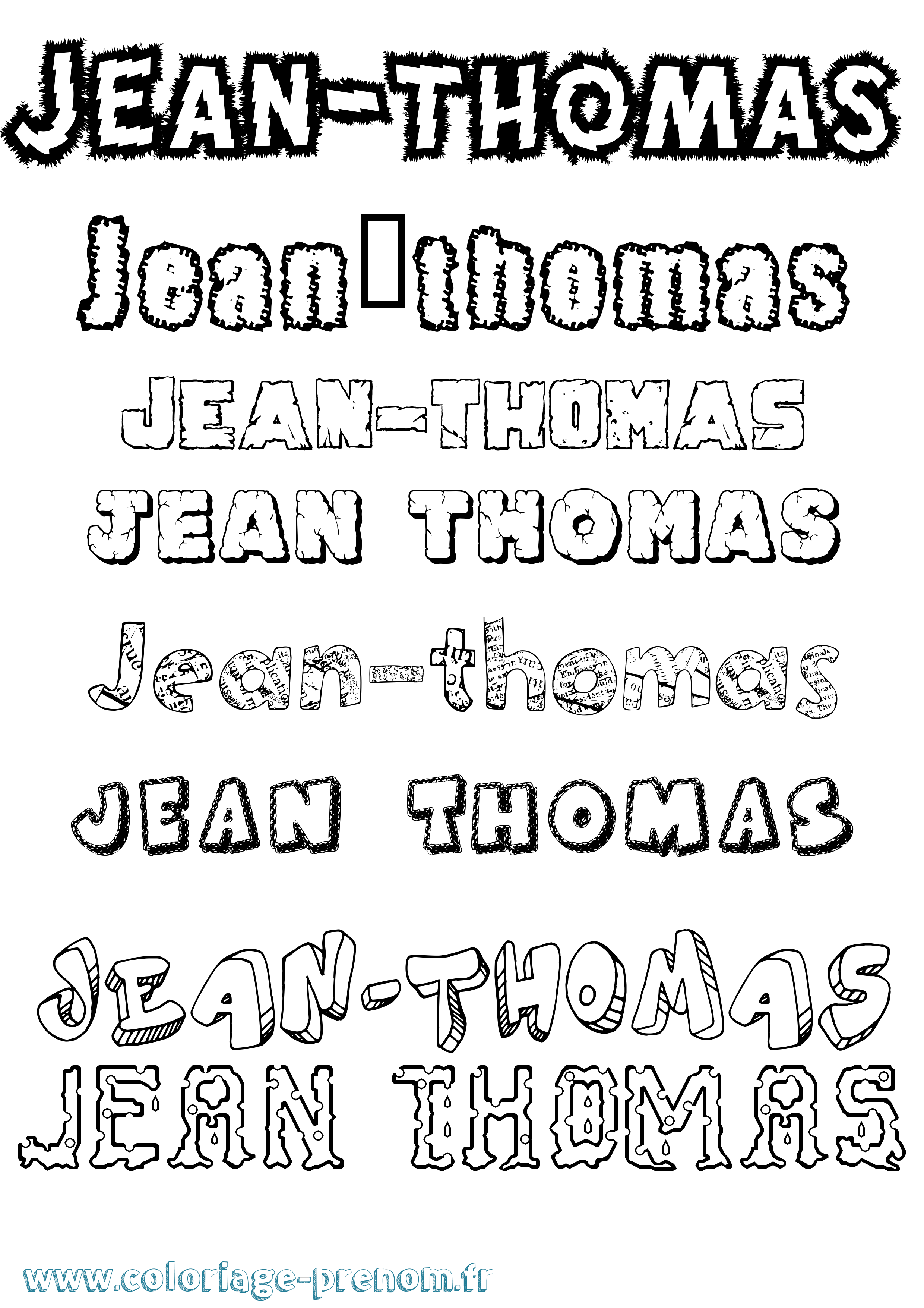 Coloriage Jean-Thomas Destructuré Coloriage prénom Jean-Thomas Destructuré