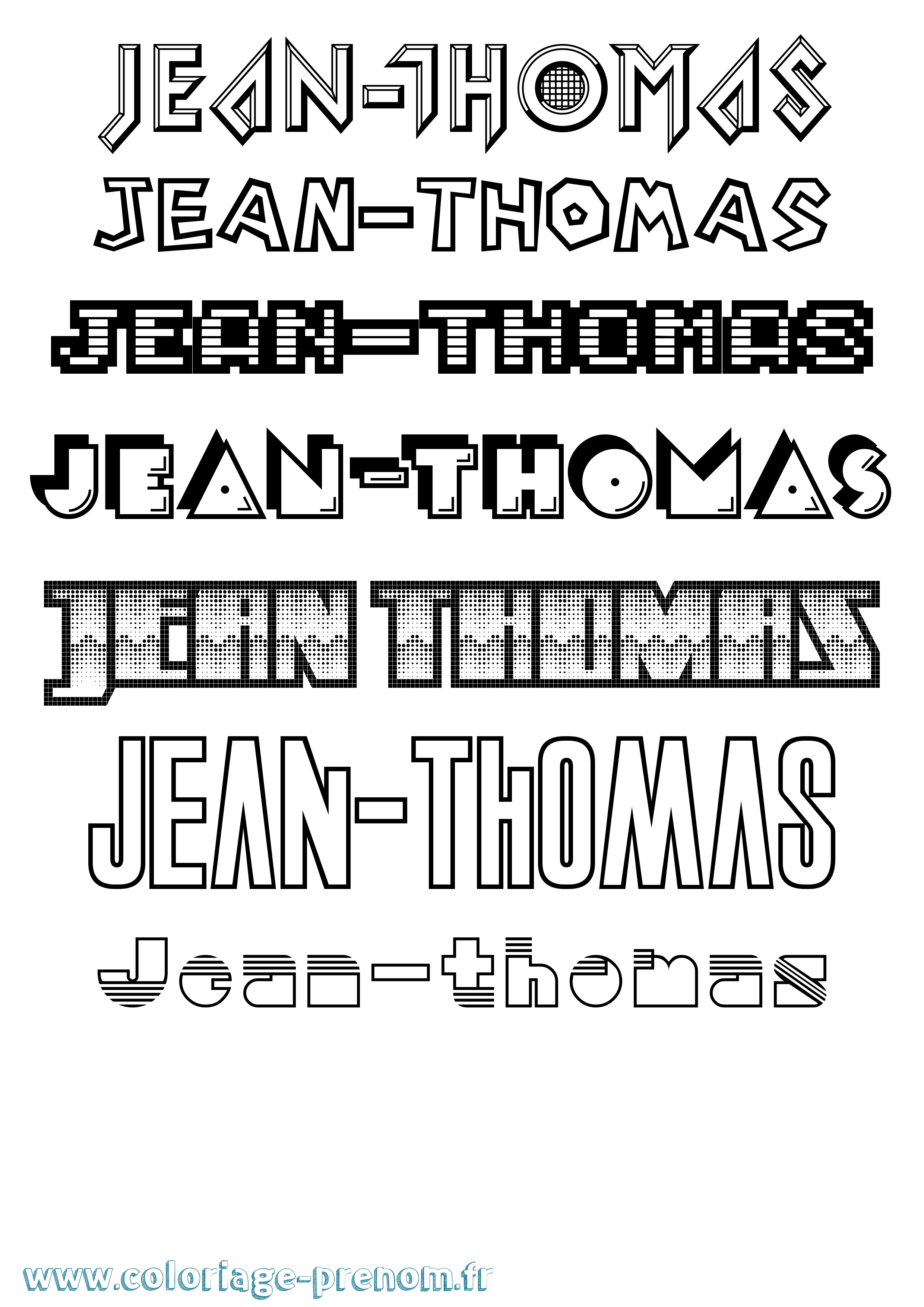 Coloriage Jean-Thomas Jeux Vidéos Coloriage prénom Jean-Thomas Jeux Vidéos
