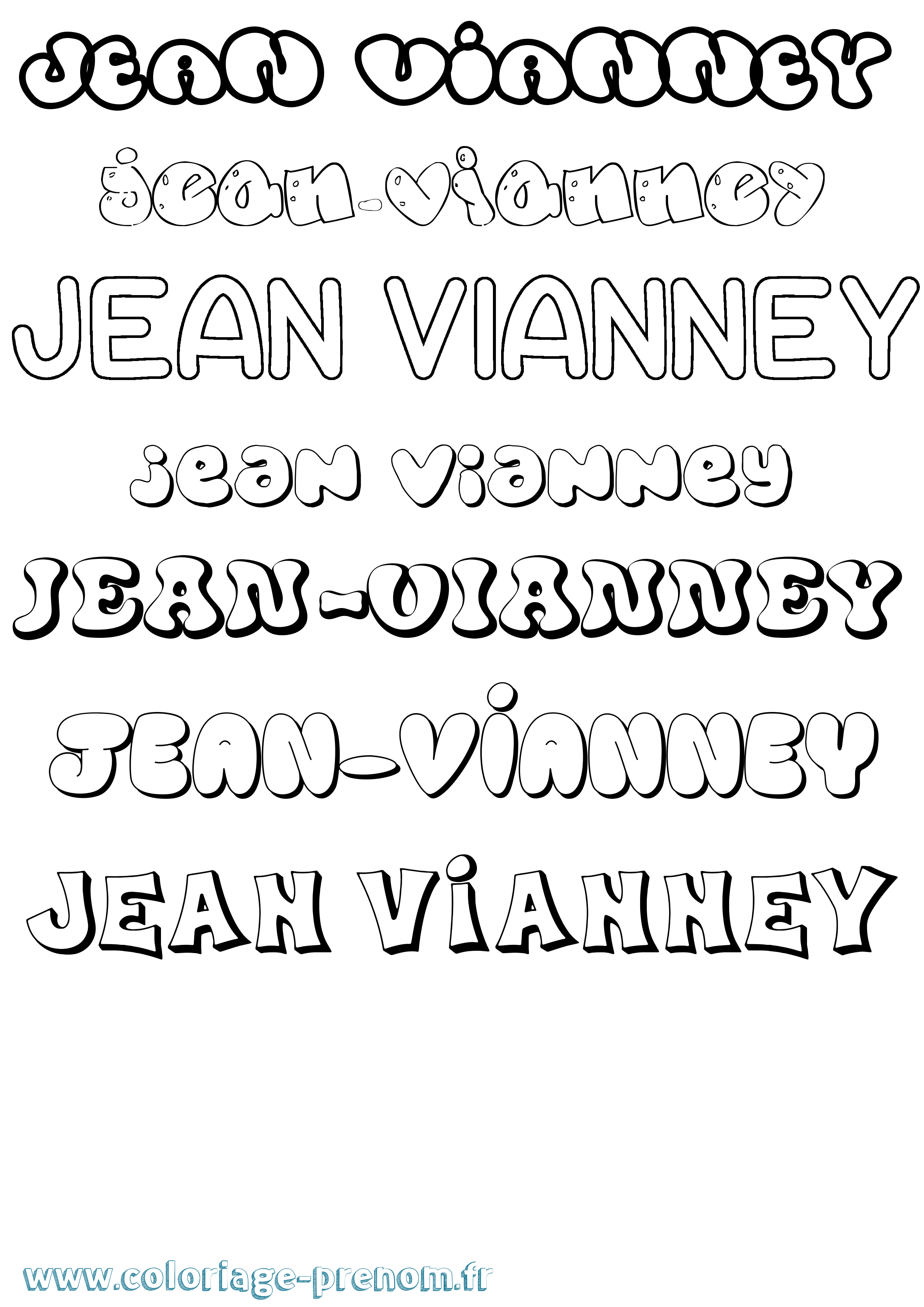 Coloriage Jean-Vianney Bubble Coloriage prénom Jean-Vianney Bubble
