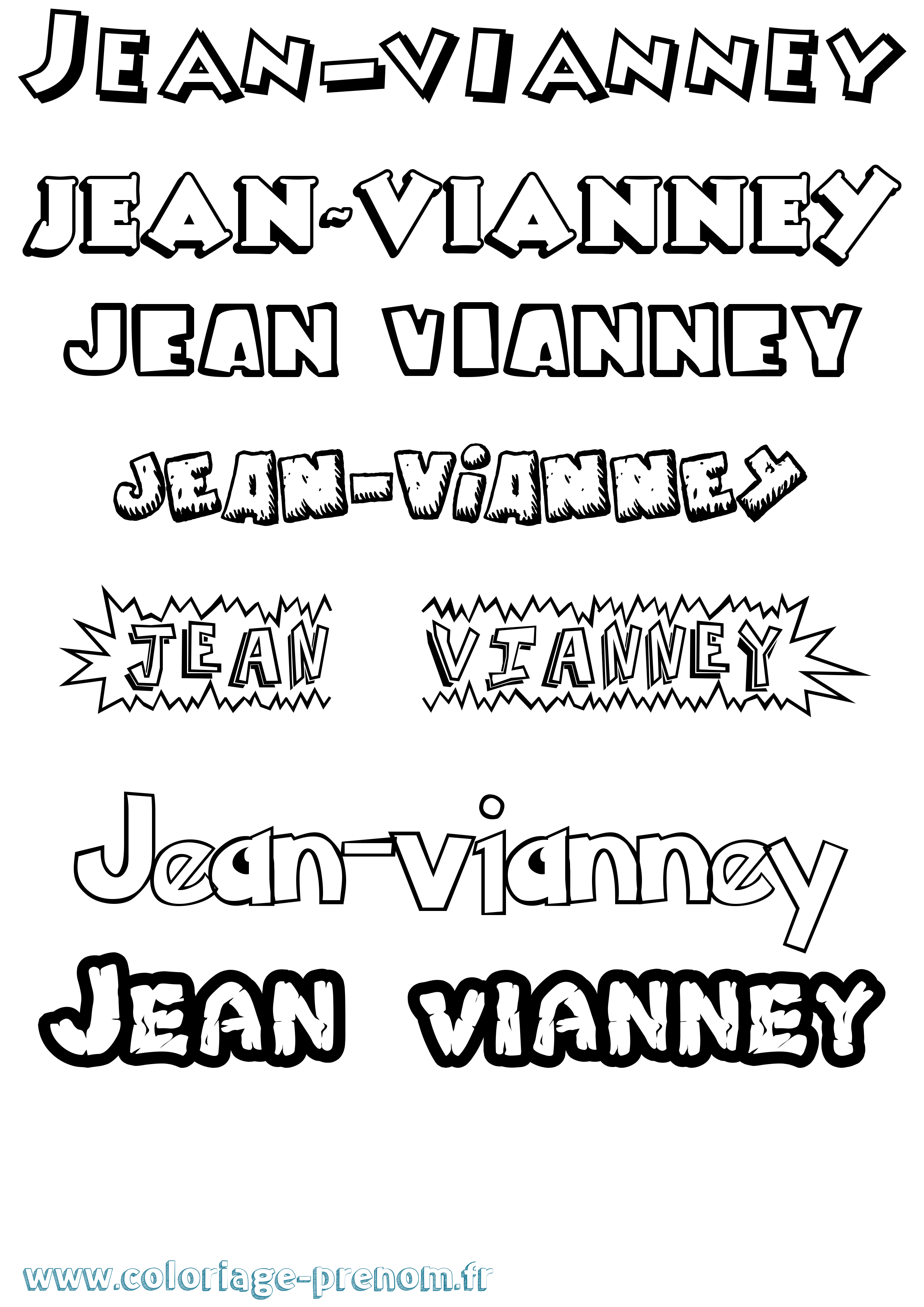 Coloriage Jean-Vianney Dessin Animé Coloriage prénom Jean-Vianney Dessin Animé