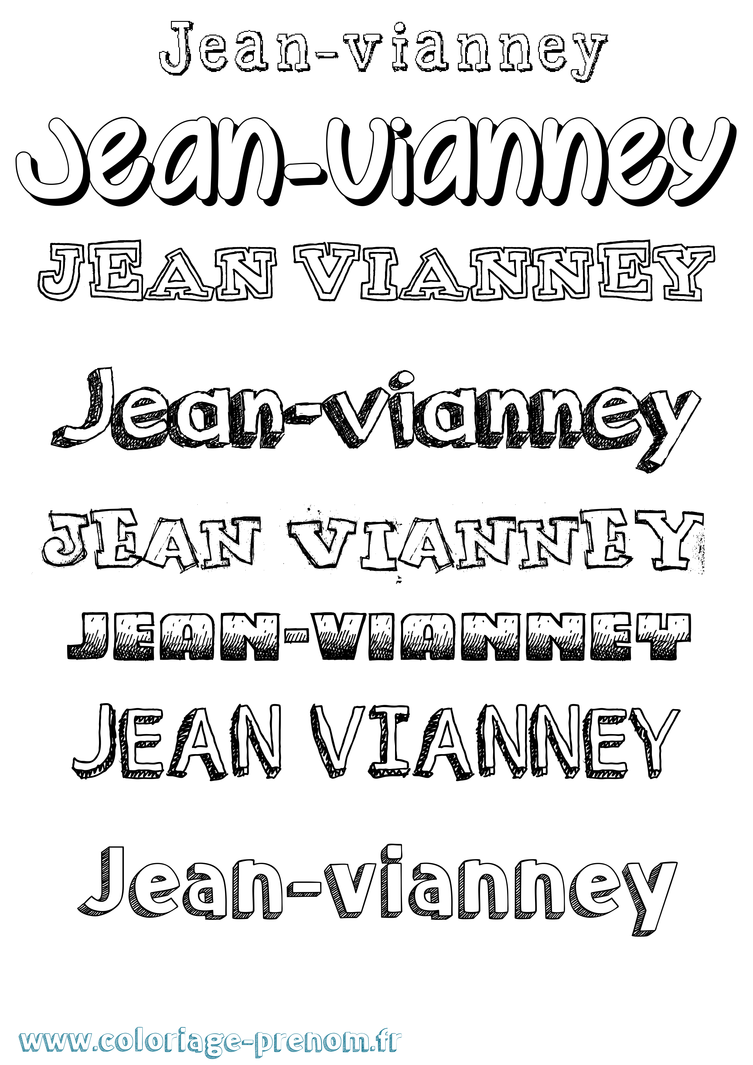 Coloriage Jean-Vianney Dessiné Coloriage prénom Jean-Vianney Dessiné