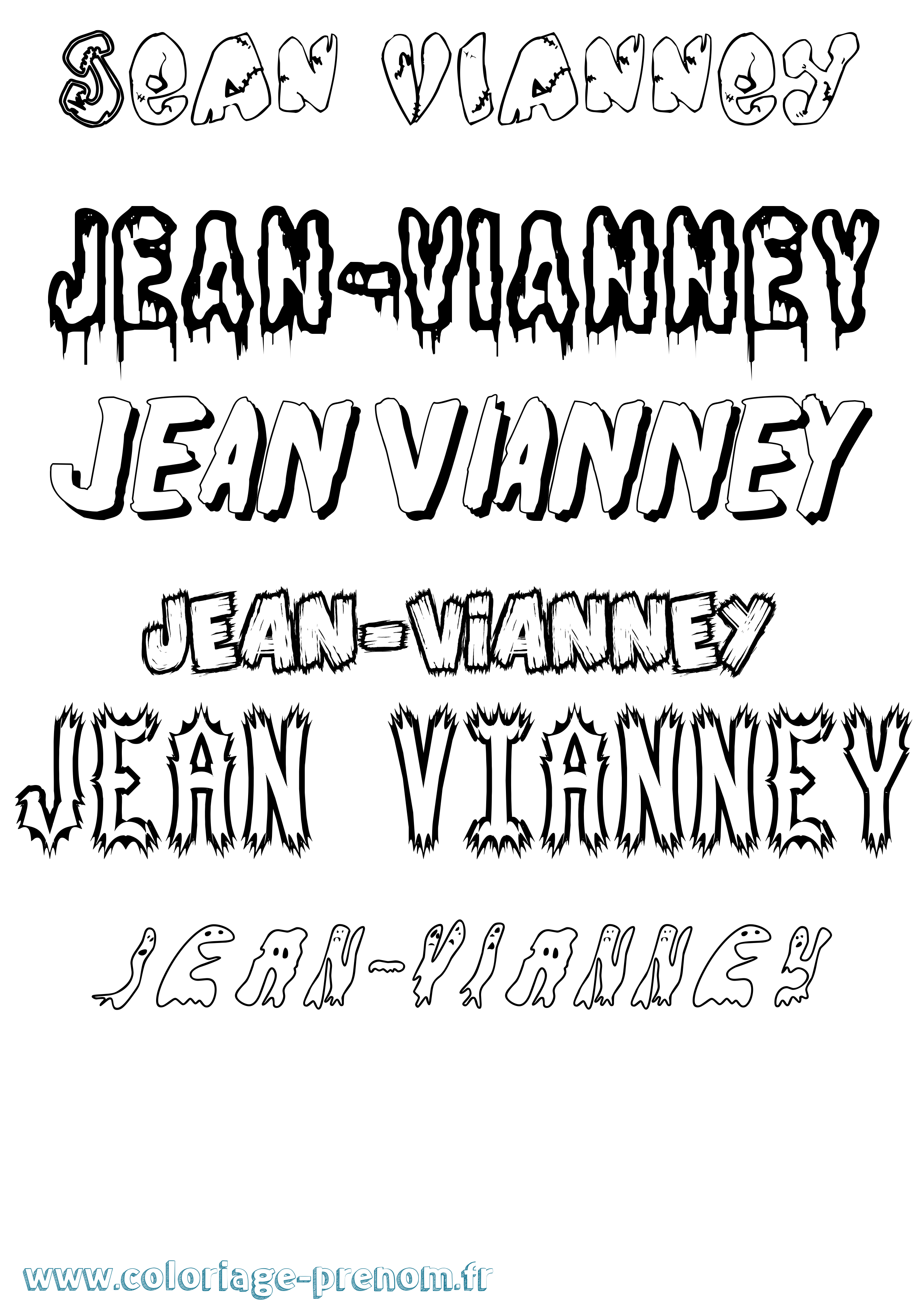Coloriage Jean-Vianney Frisson Coloriage prénom Jean-Vianney Frisson