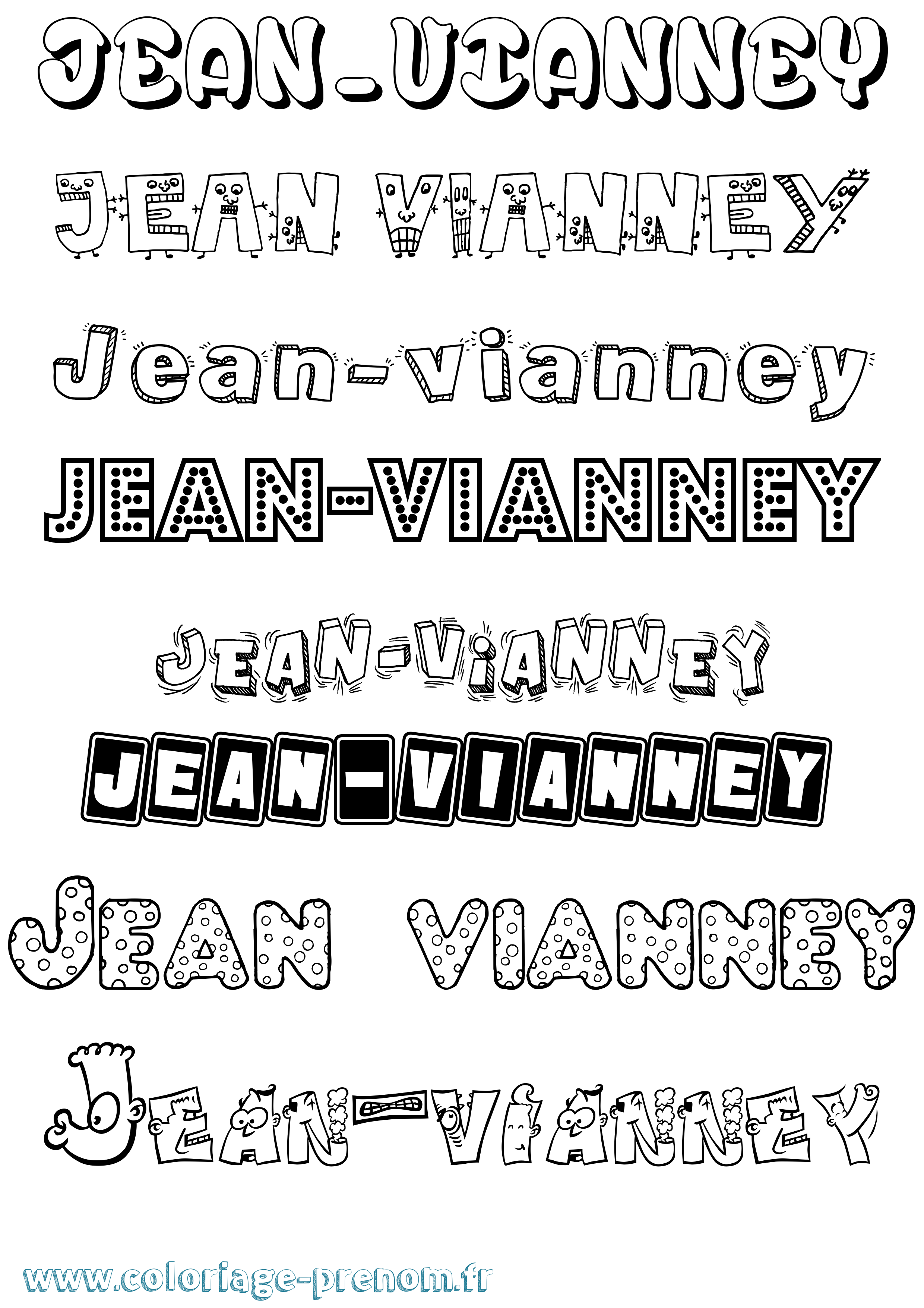Coloriage Jean-Vianney Fun Coloriage prénom Jean-Vianney Fun