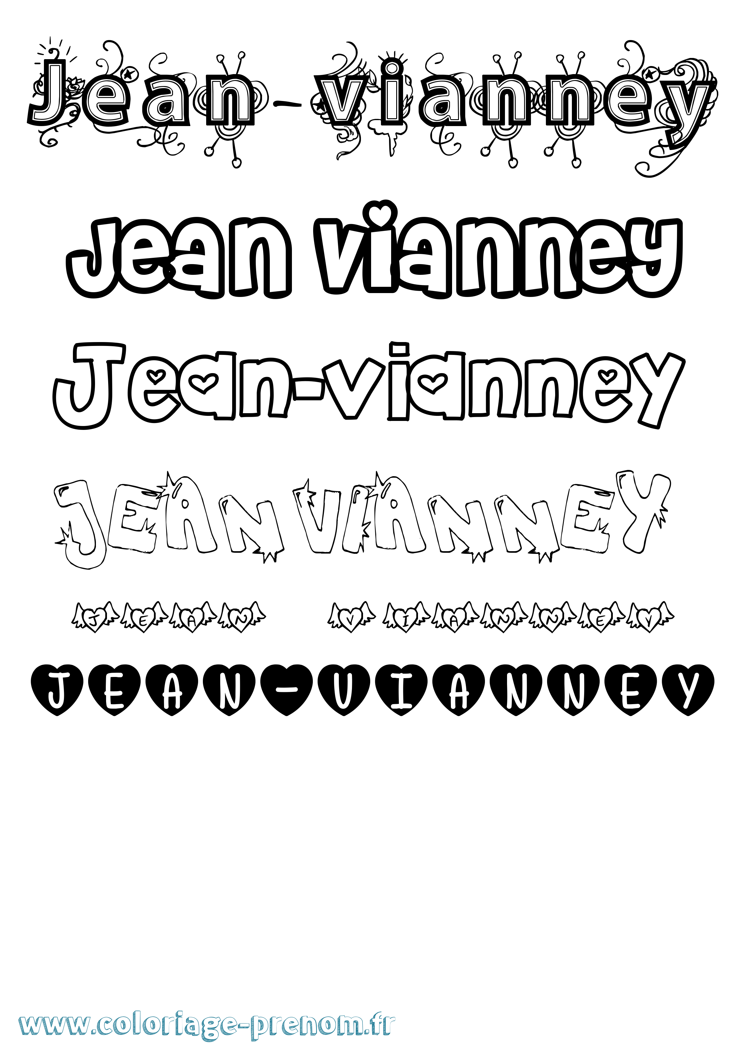 Coloriage Jean-Vianney Girly Coloriage prénom Jean-Vianney Girly