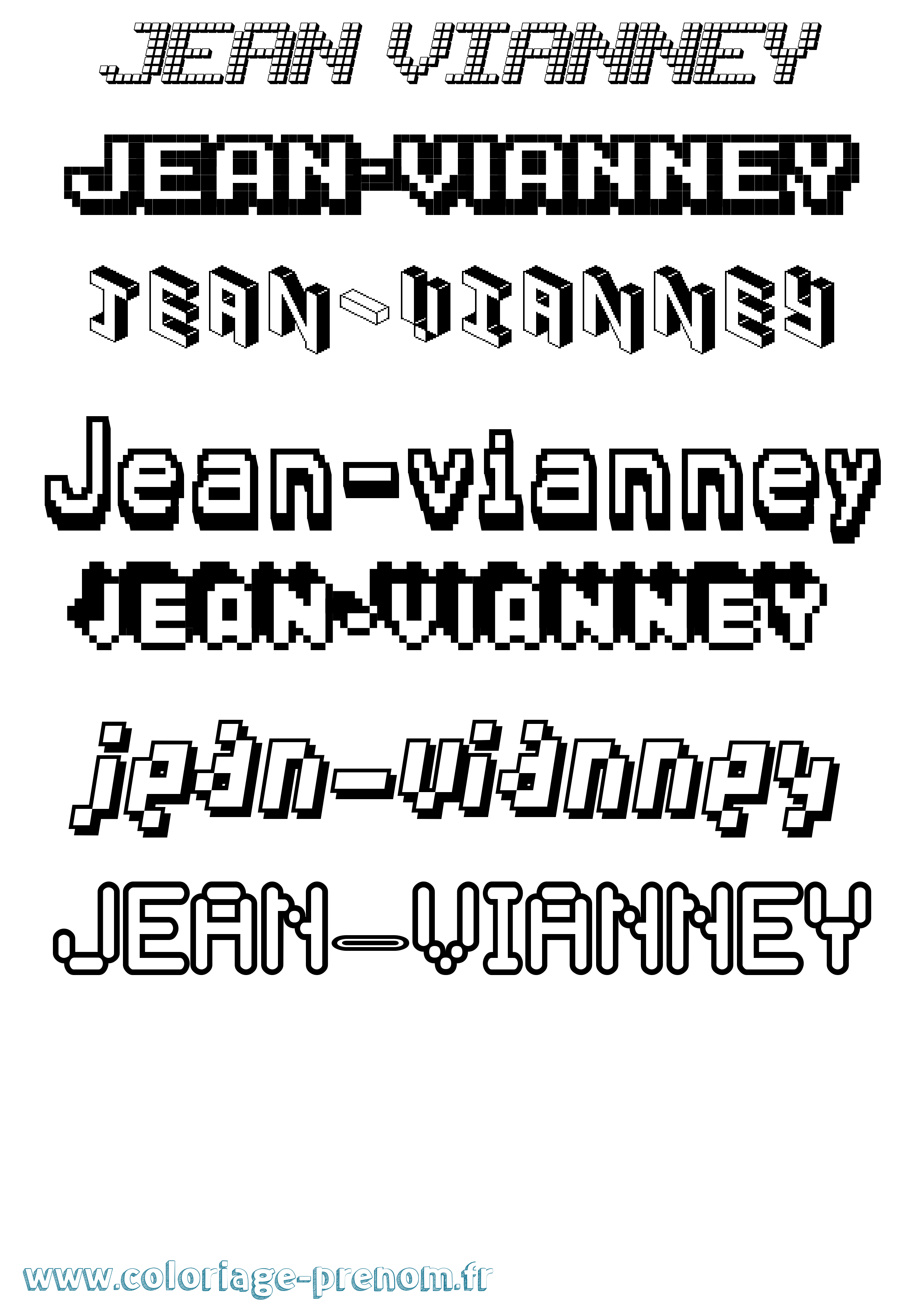 Coloriage Jean-Vianney Pixel Coloriage prénom Jean-Vianney Pixel
