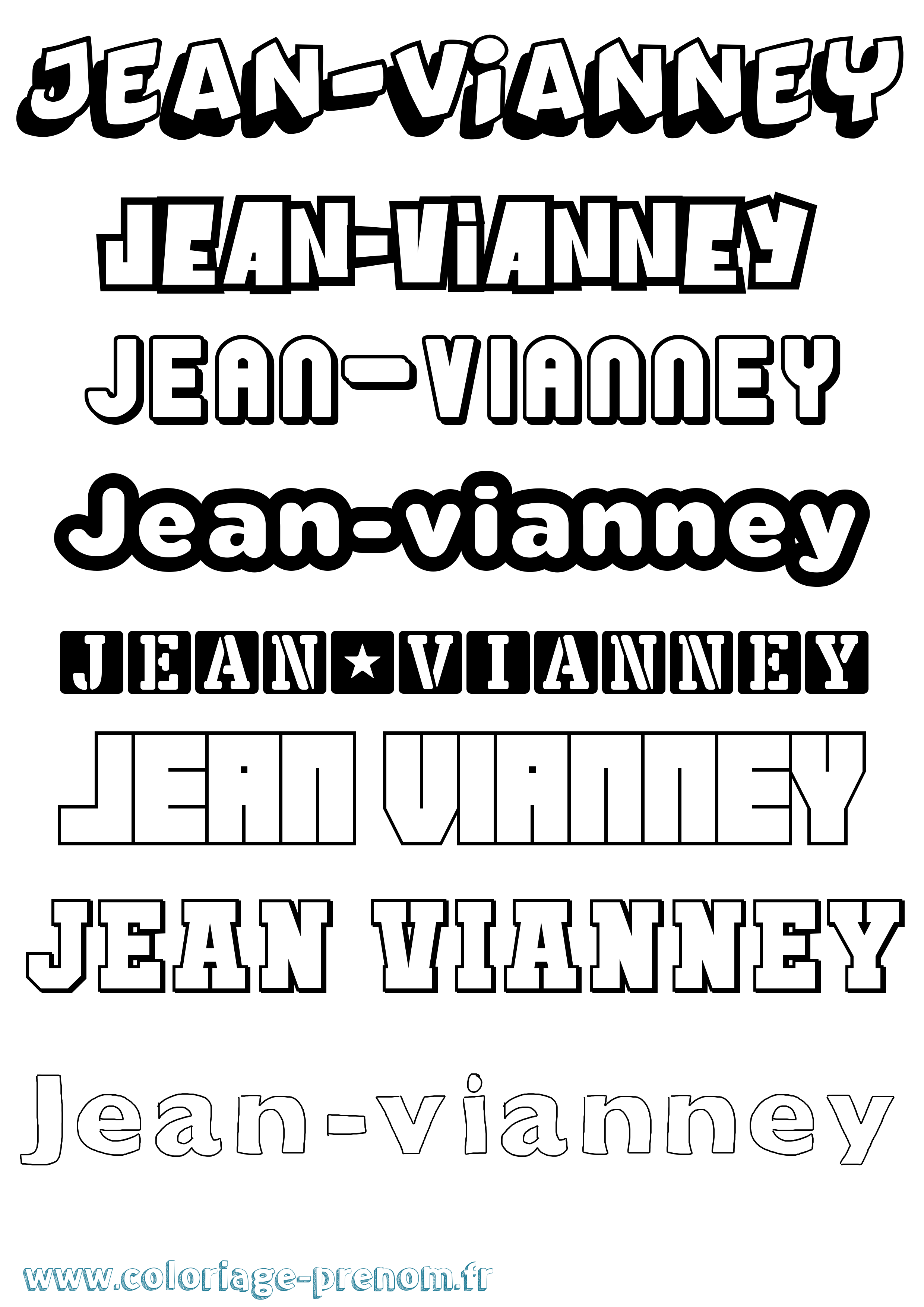Coloriage Jean-Vianney Simple Coloriage prénom Jean-Vianney Simple