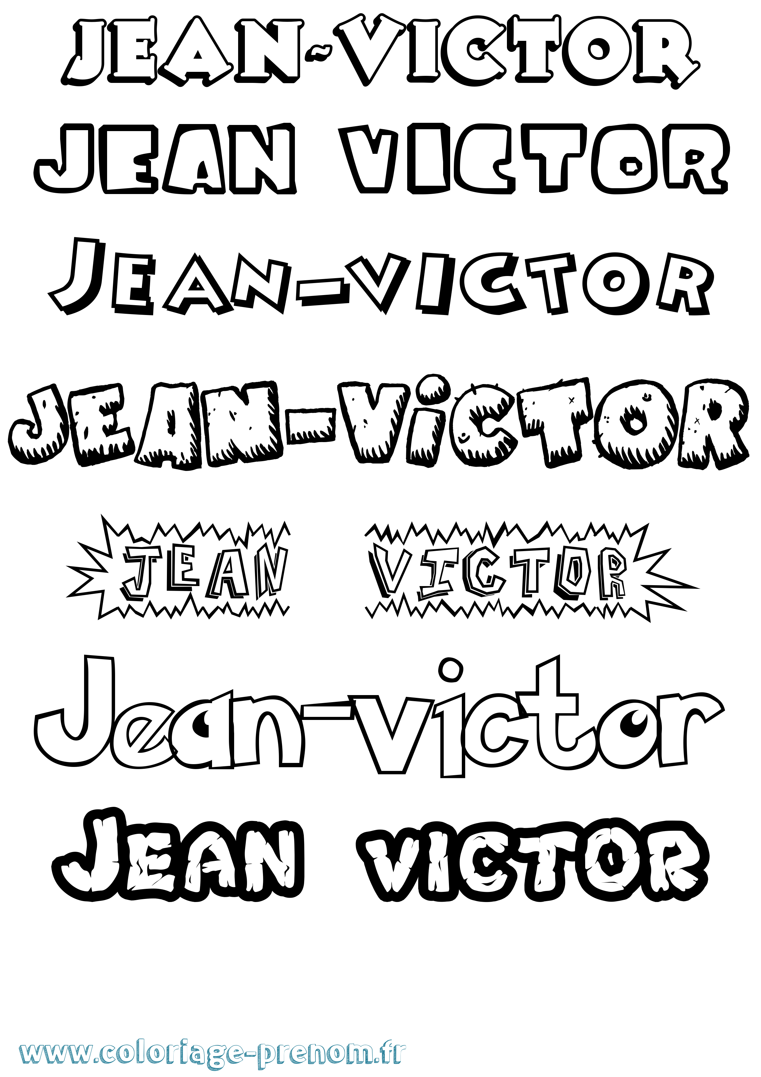 Coloriage Jean-Victor Dessin Animé Coloriage prénom Jean-Victor Dessin Animé