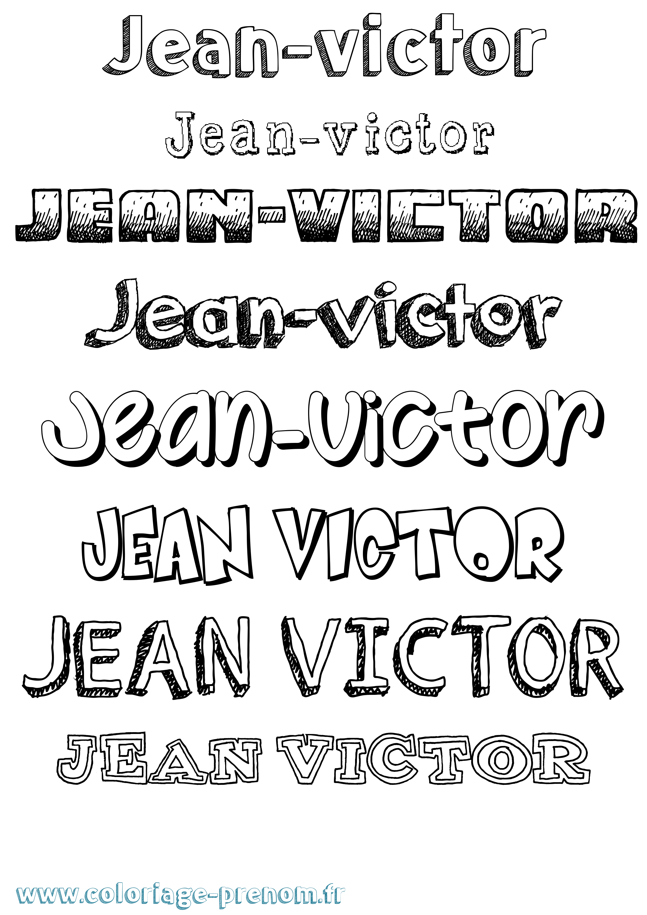 Coloriage Jean-Victor Dessiné Coloriage prénom Jean-Victor Dessiné