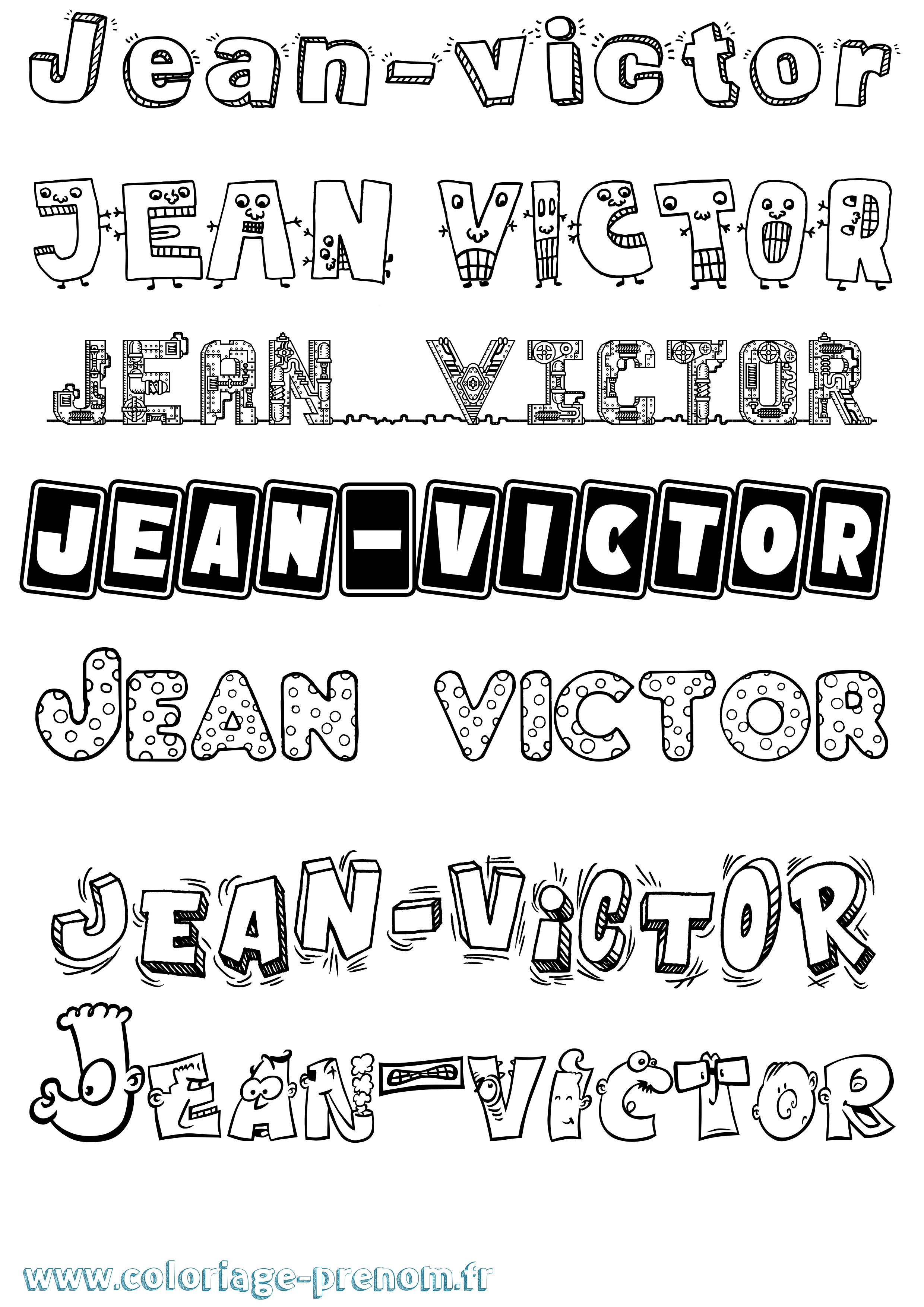 Coloriage Jean-Victor Fun Coloriage prénom Jean-Victor Fun