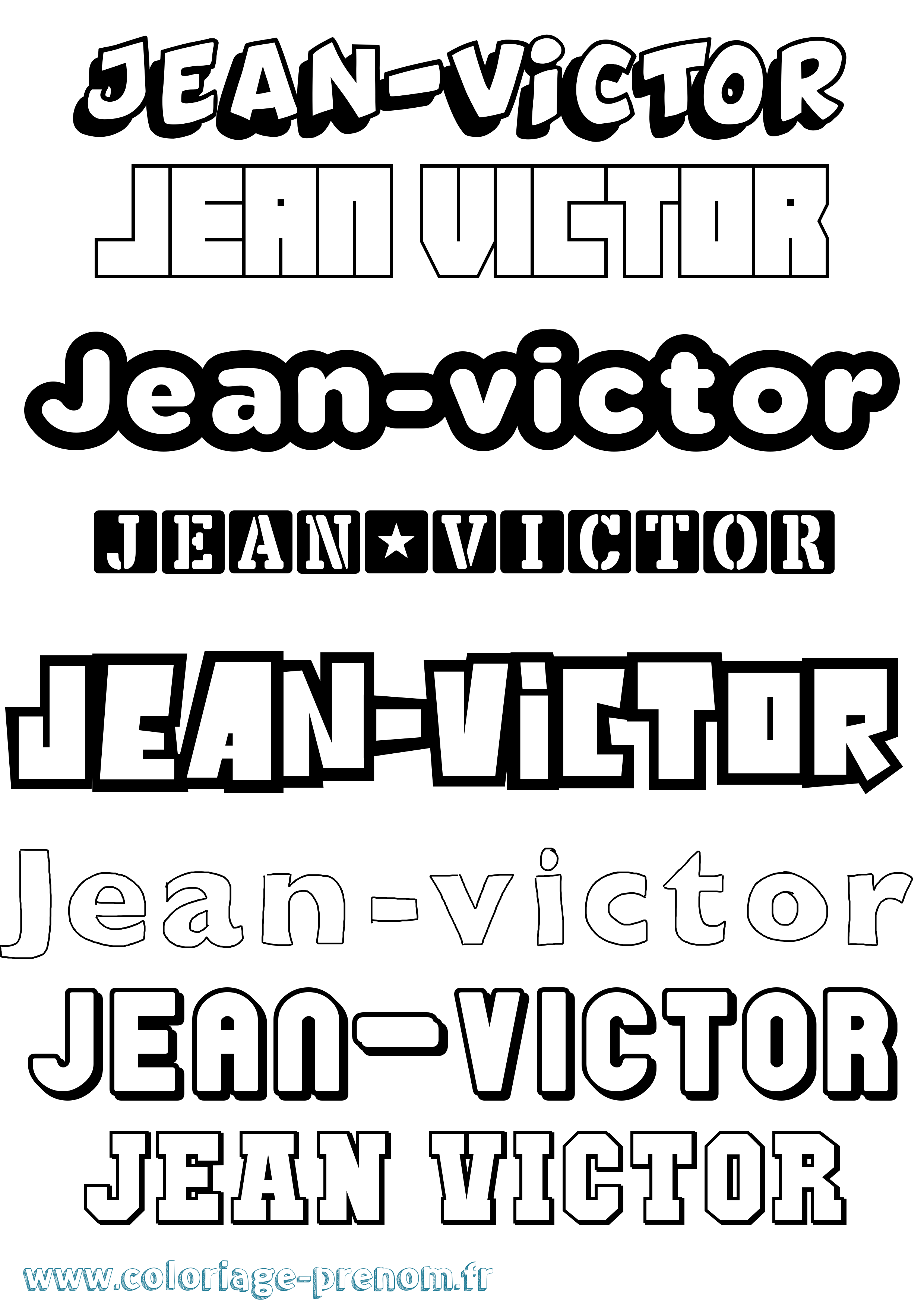 Coloriage Jean-Victor Simple Coloriage prénom Jean-Victor Simple