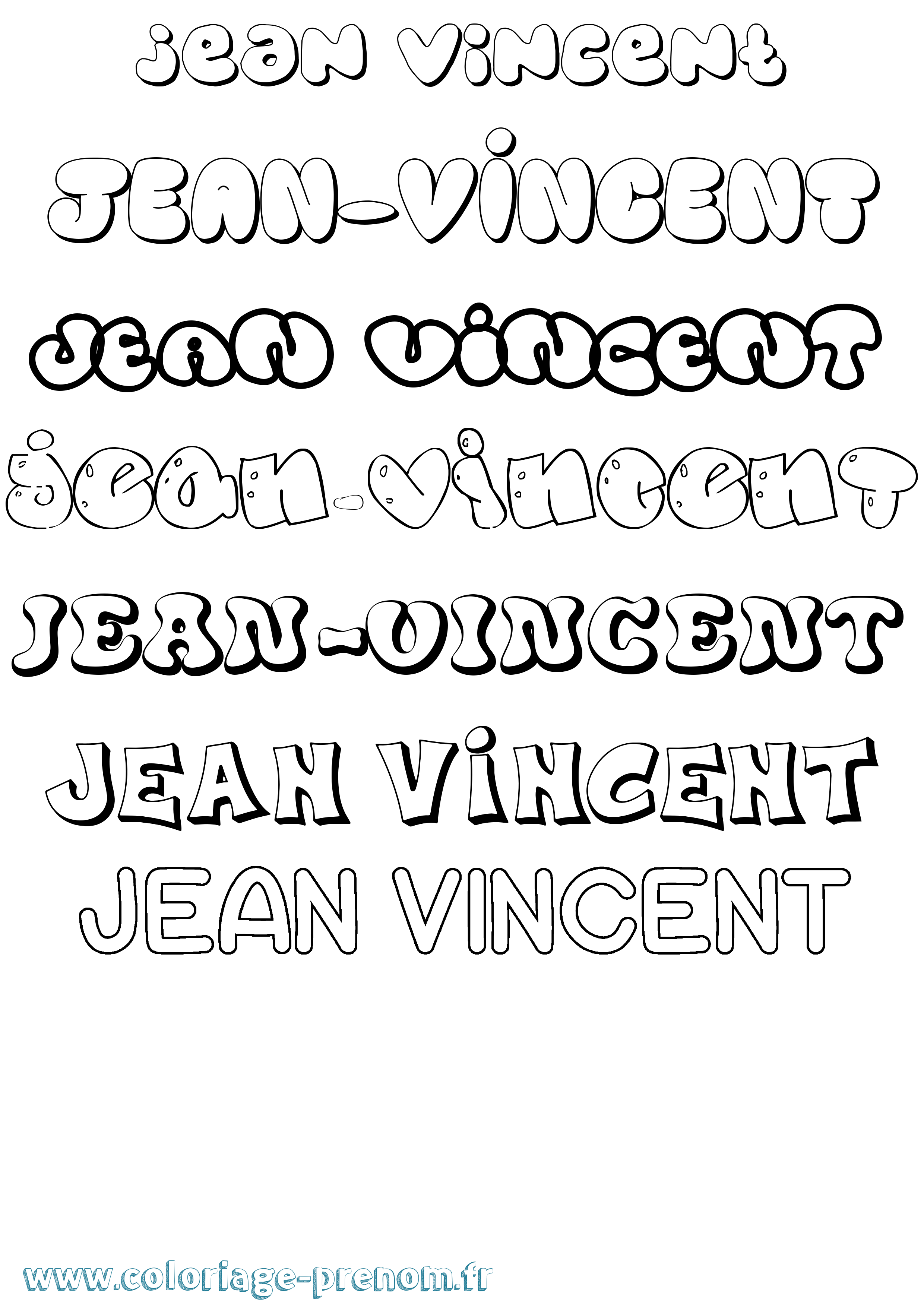 Coloriage Jean-Vincent Bubble Coloriage prénom Jean-Vincent Bubble