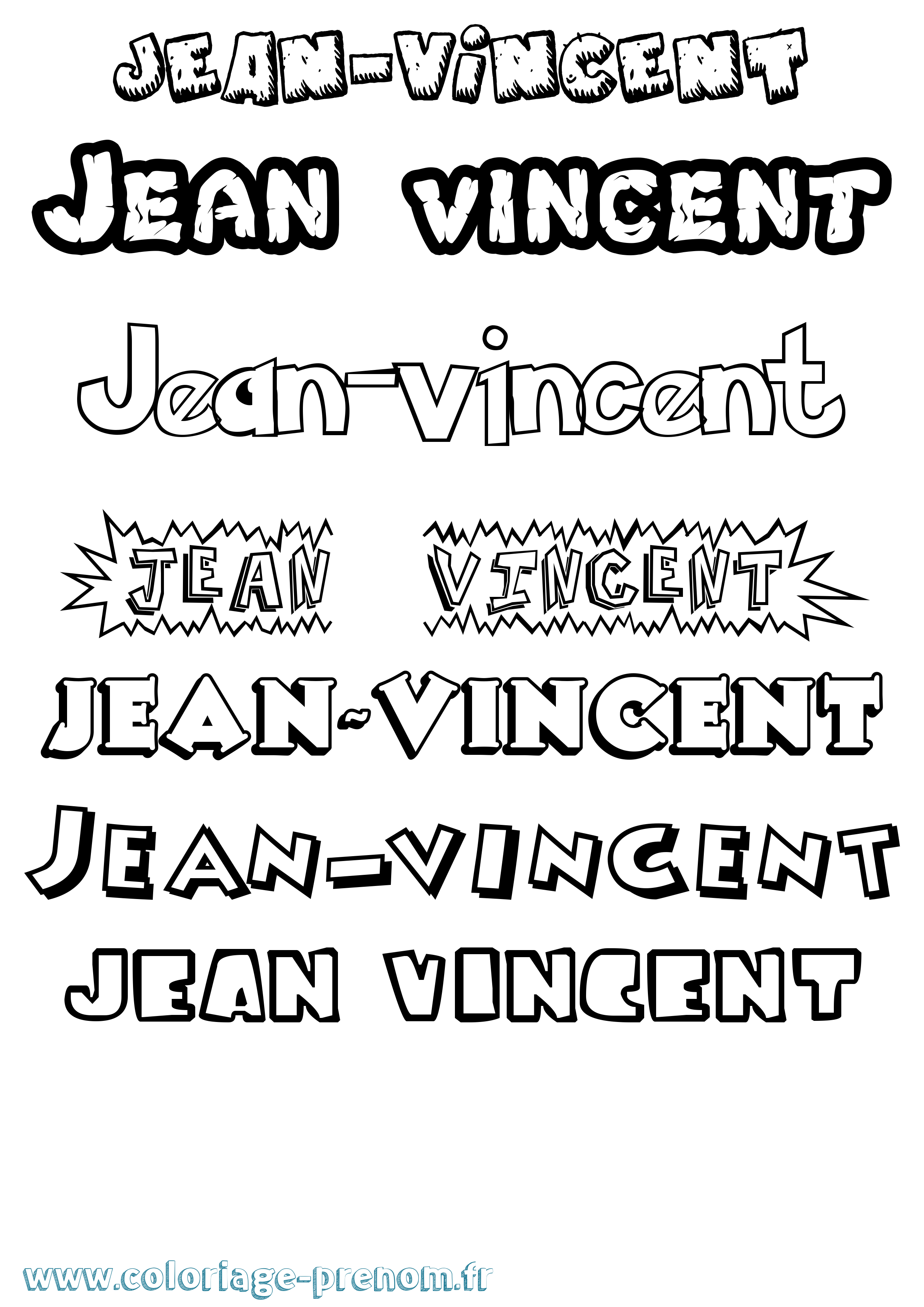 Coloriage Jean-Vincent Dessin Animé Coloriage prénom Jean-Vincent Dessin Animé