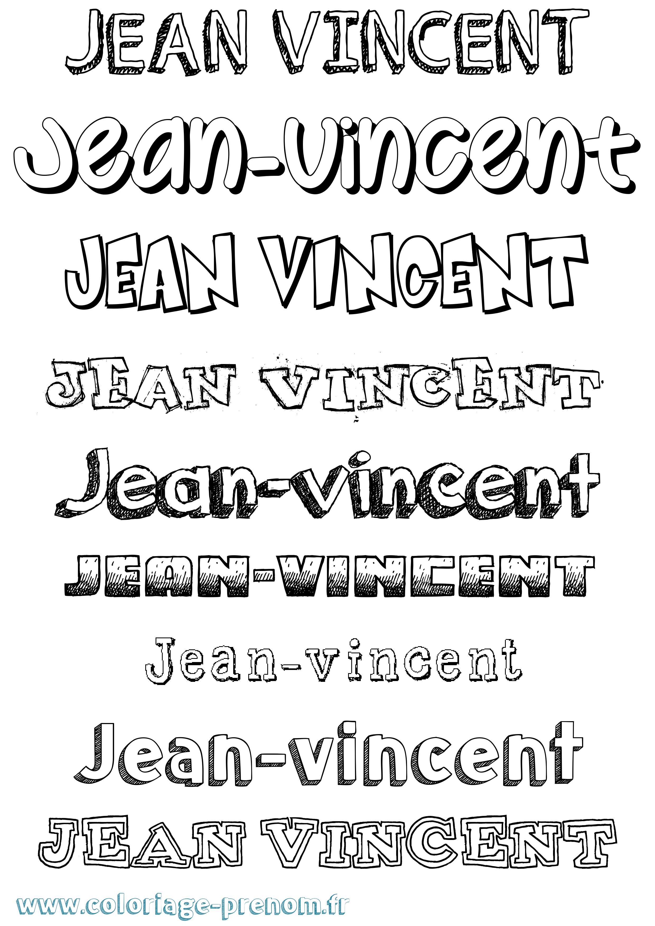 Coloriage Jean-Vincent Dessiné Coloriage prénom Jean-Vincent Dessiné
