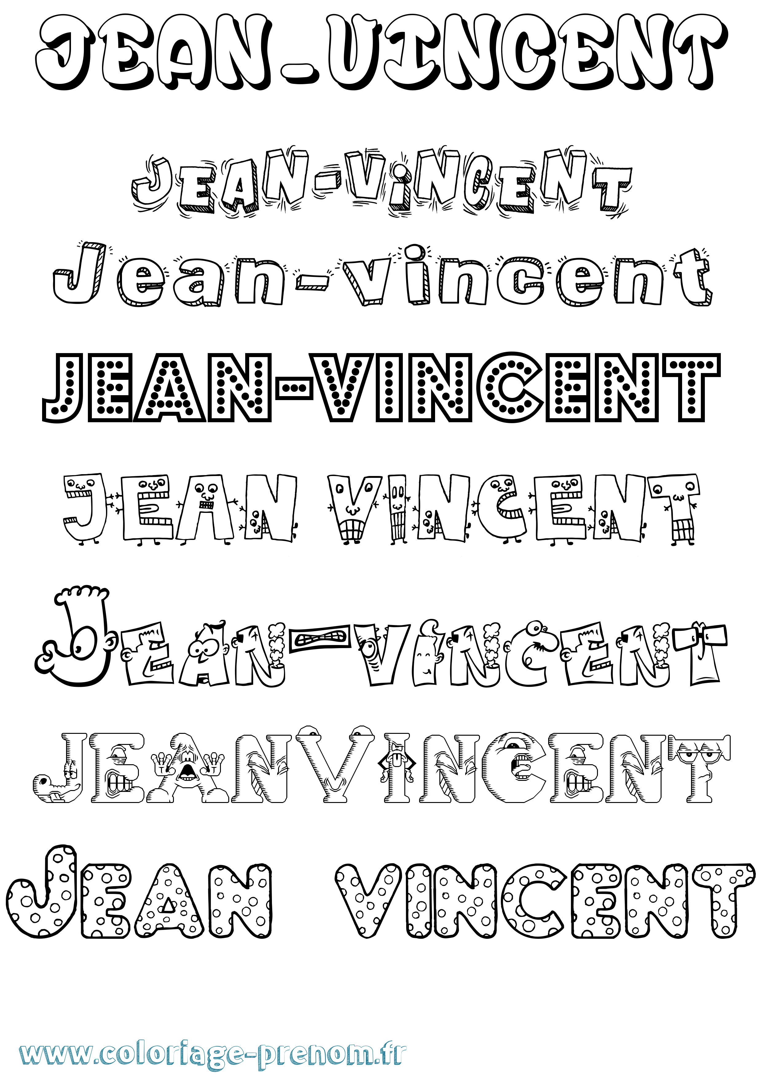 Coloriage Jean-Vincent Fun Coloriage prénom Jean-Vincent Fun