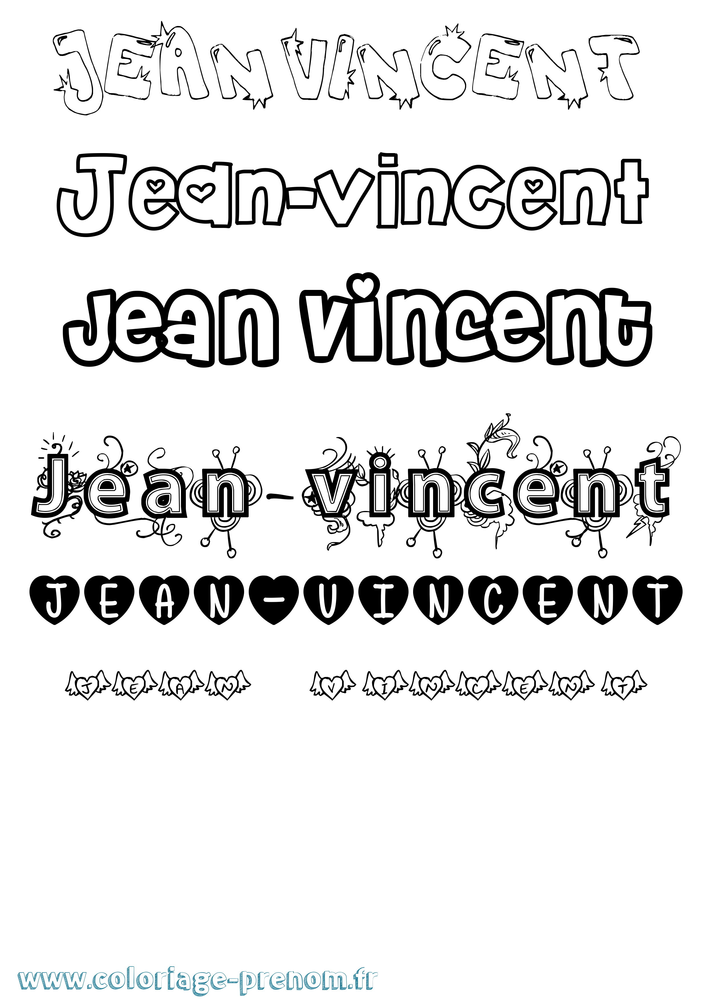 Coloriage Jean-Vincent Girly Coloriage prénom Jean-Vincent Girly