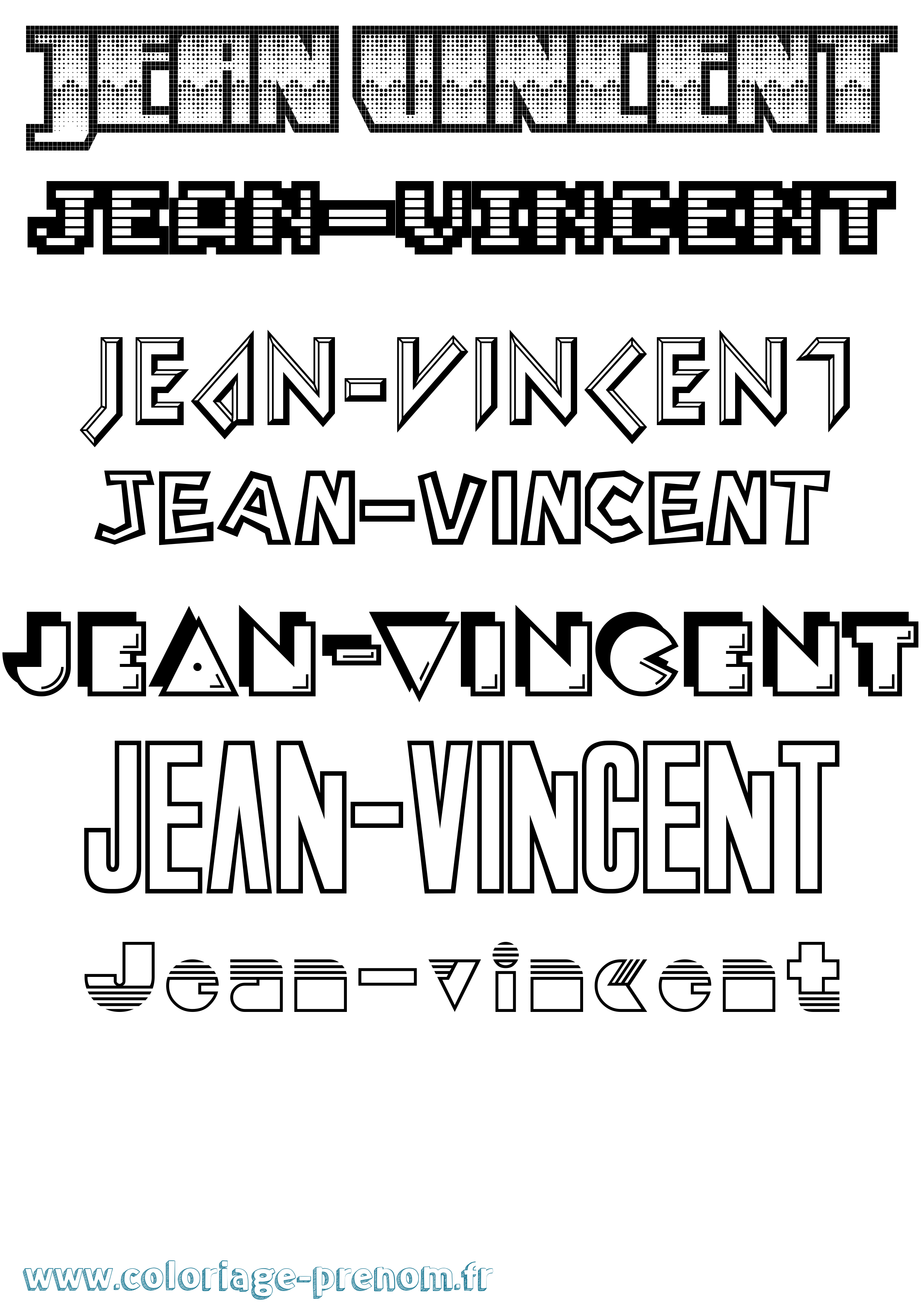 Coloriage Jean-Vincent Jeux Vidéos Coloriage prénom Jean-Vincent Jeux Vidéos