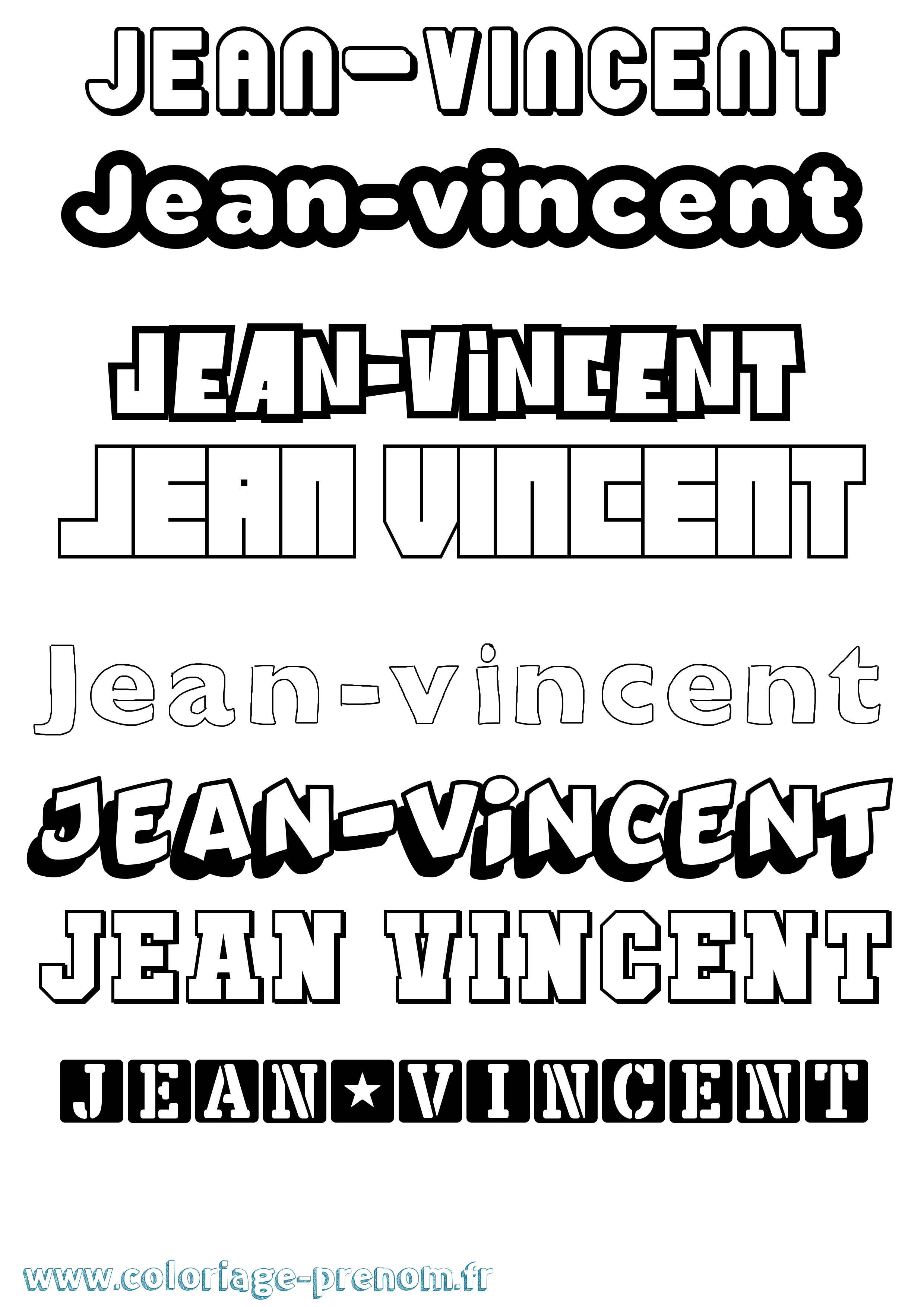 Coloriage Jean-Vincent Simple Coloriage prénom Jean-Vincent Simple