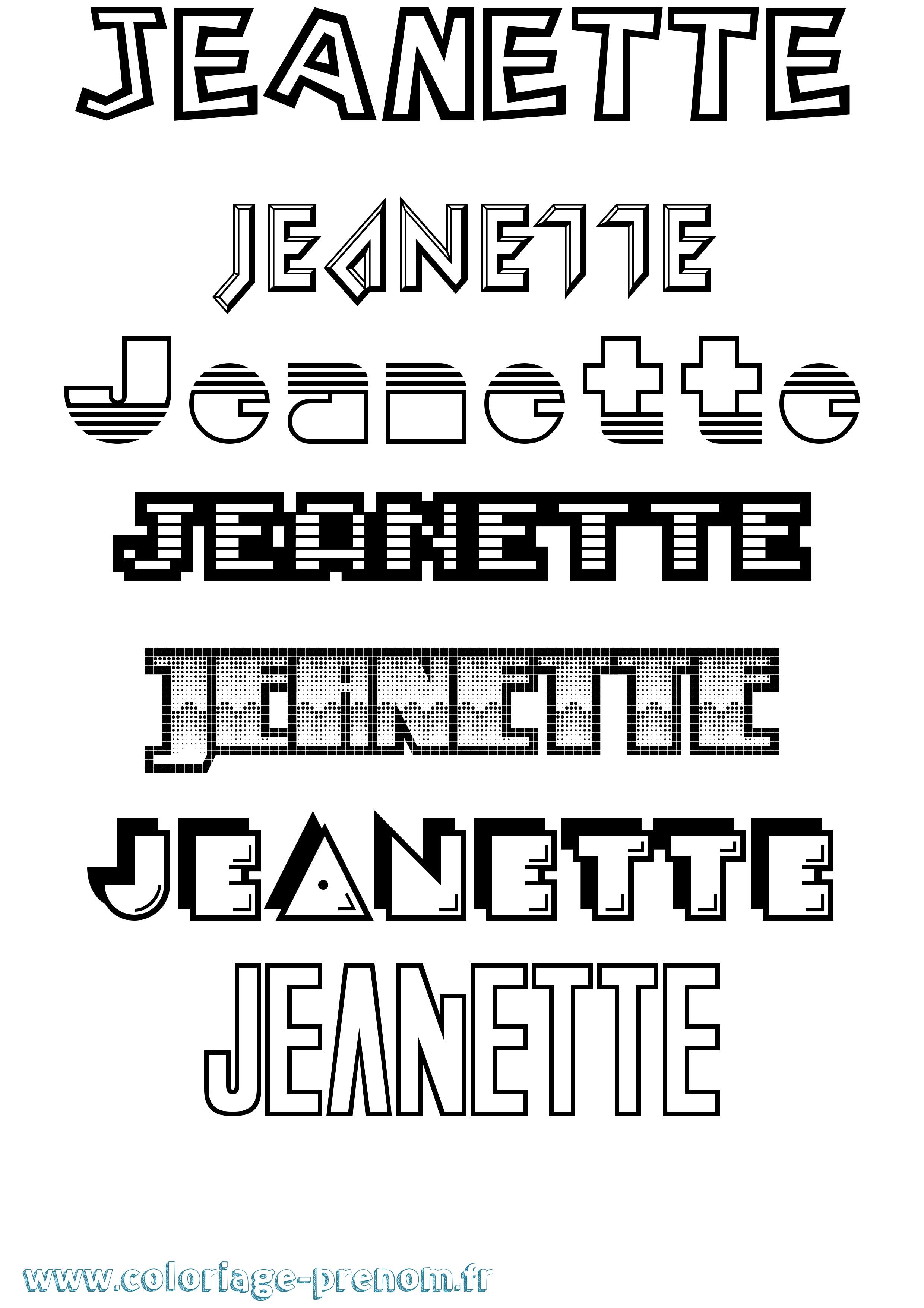 Coloriage Jeanette Jeux Vidéos Coloriage prénom Jeanette Jeux Vidéos