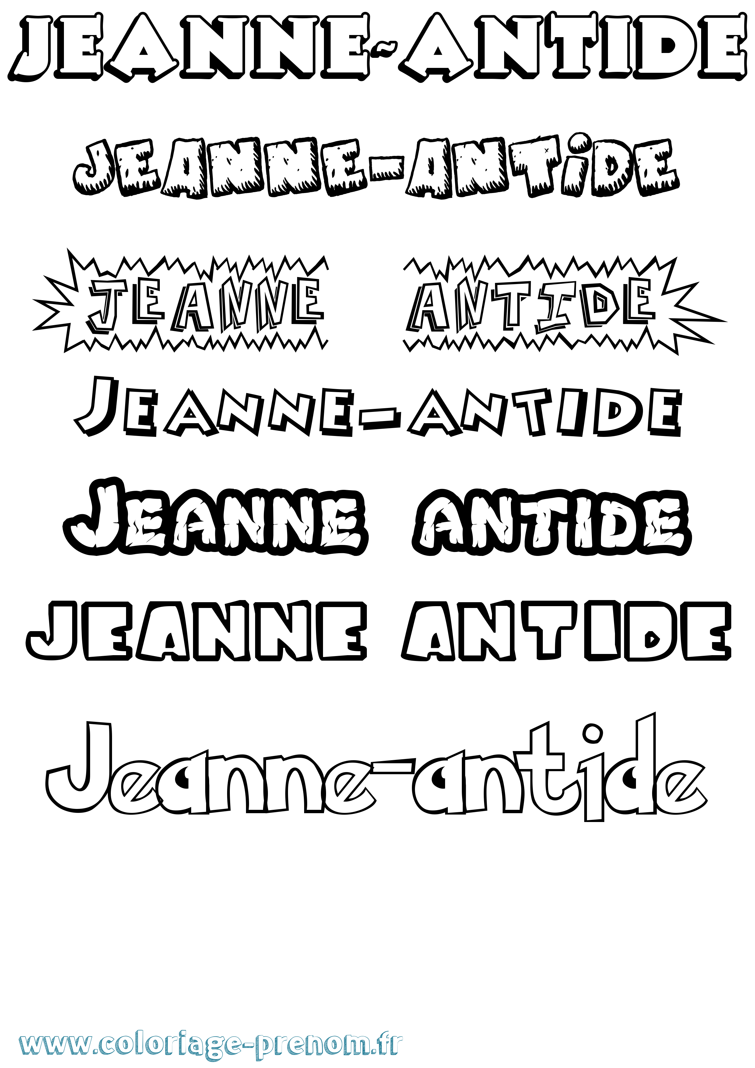 Coloriage Jeanne-Antide Dessin Animé Coloriage prénom Jeanne-Antide Dessin Animé