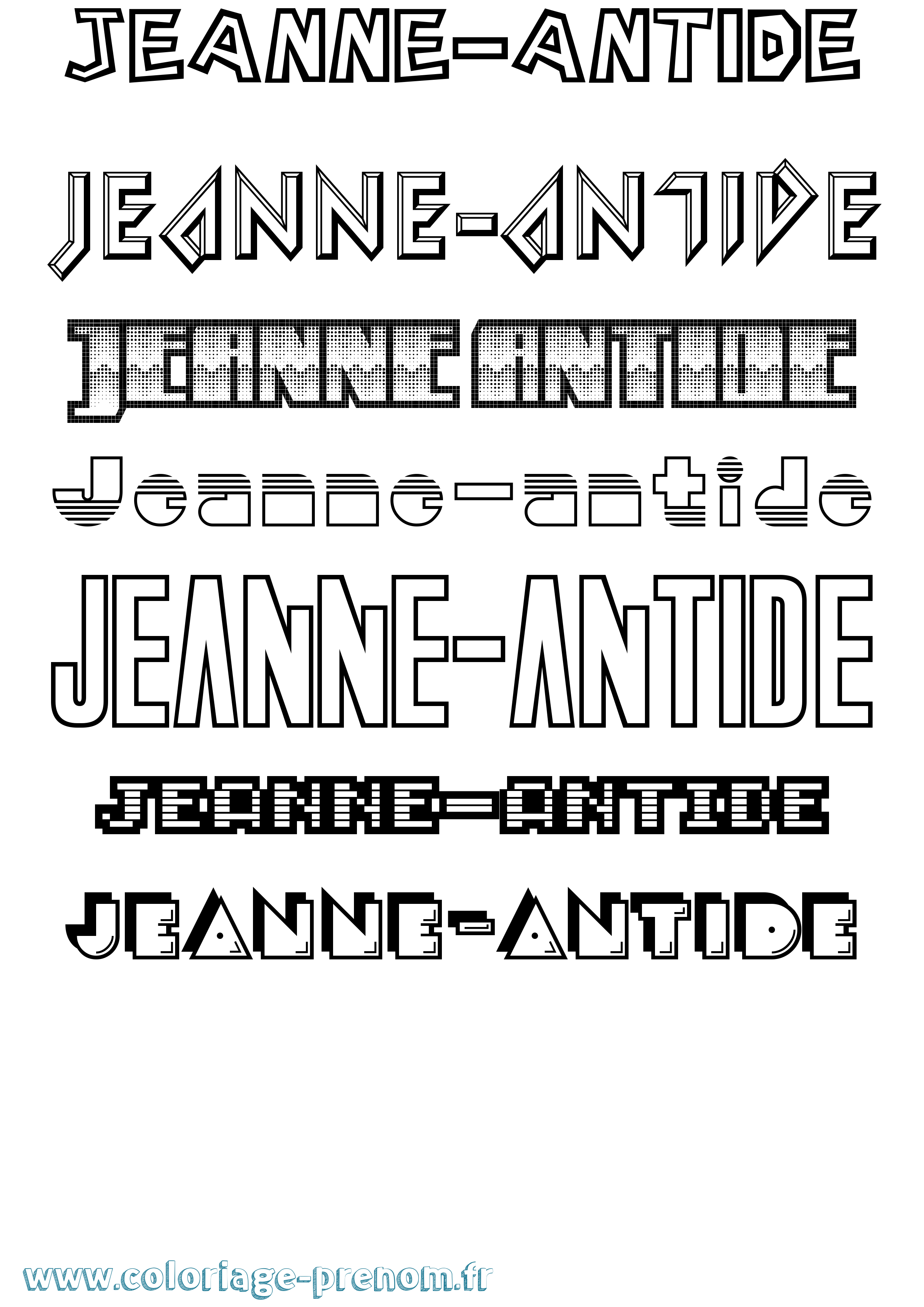 Coloriage Jeanne-Antide Jeux Vidéos Coloriage prénom Jeanne-Antide Jeux Vidéos