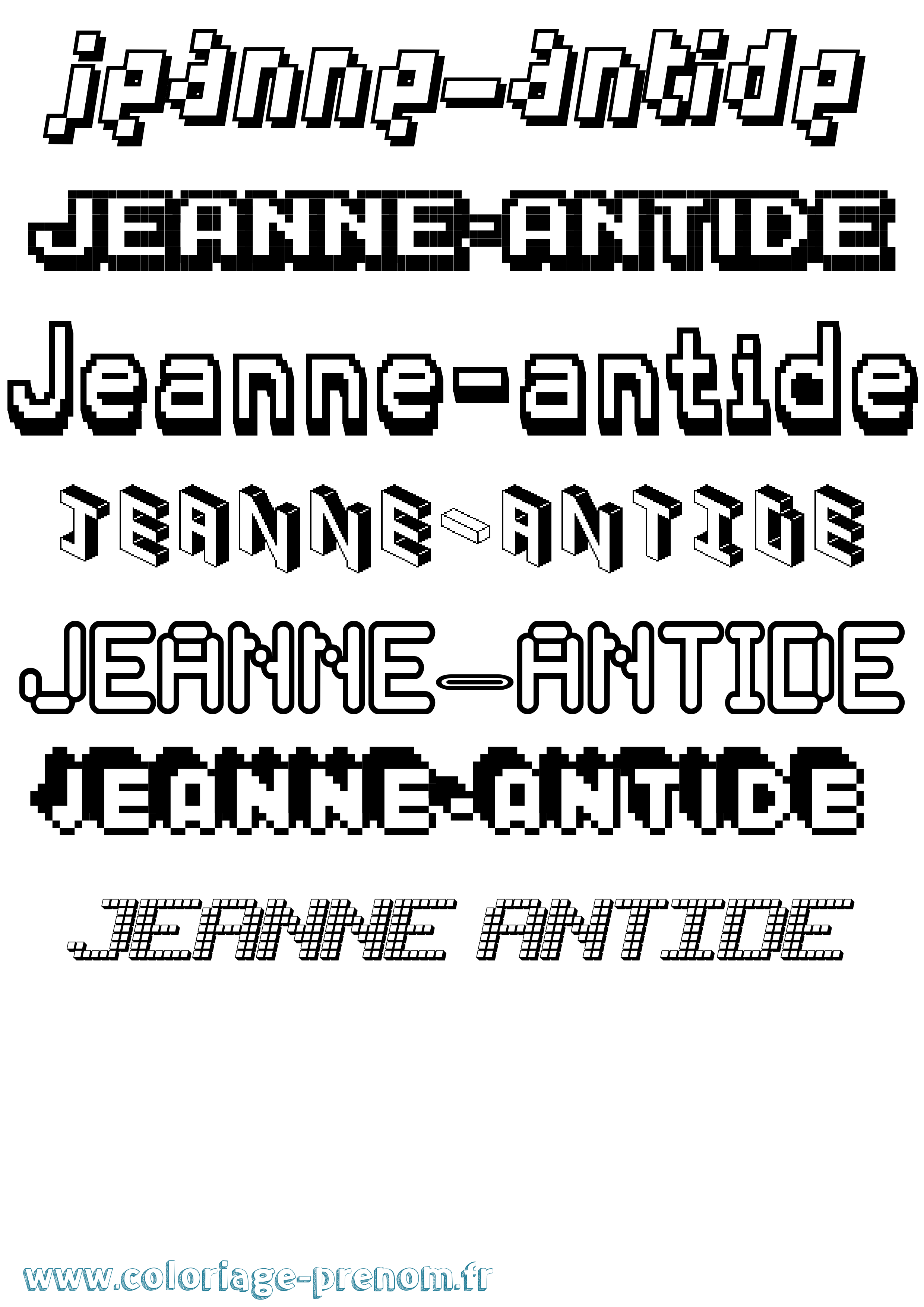 Coloriage Jeanne-Antide Pixel Coloriage prénom Jeanne-Antide Pixel