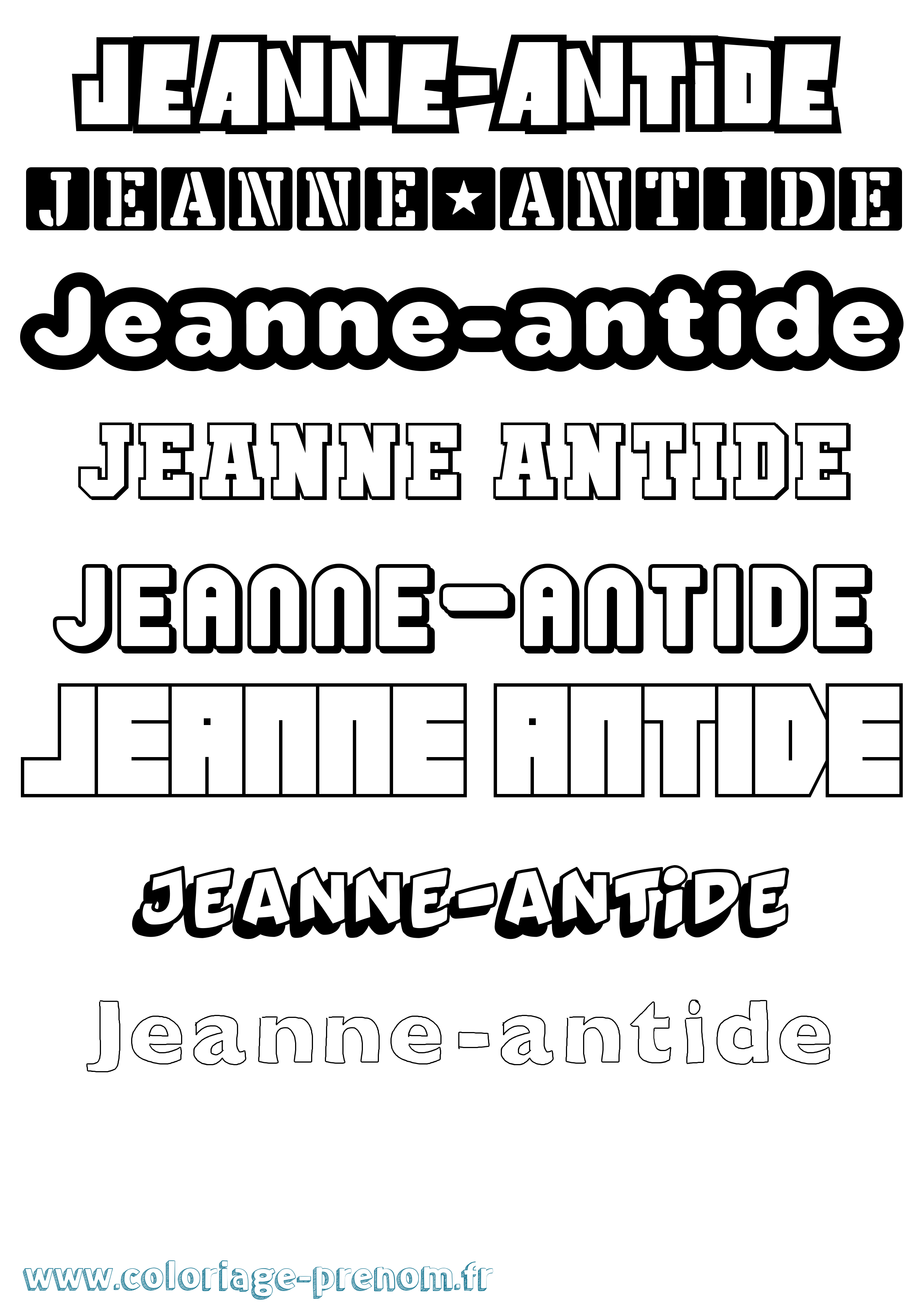 Coloriage Jeanne-Antide Simple Coloriage prénom Jeanne-Antide Simple