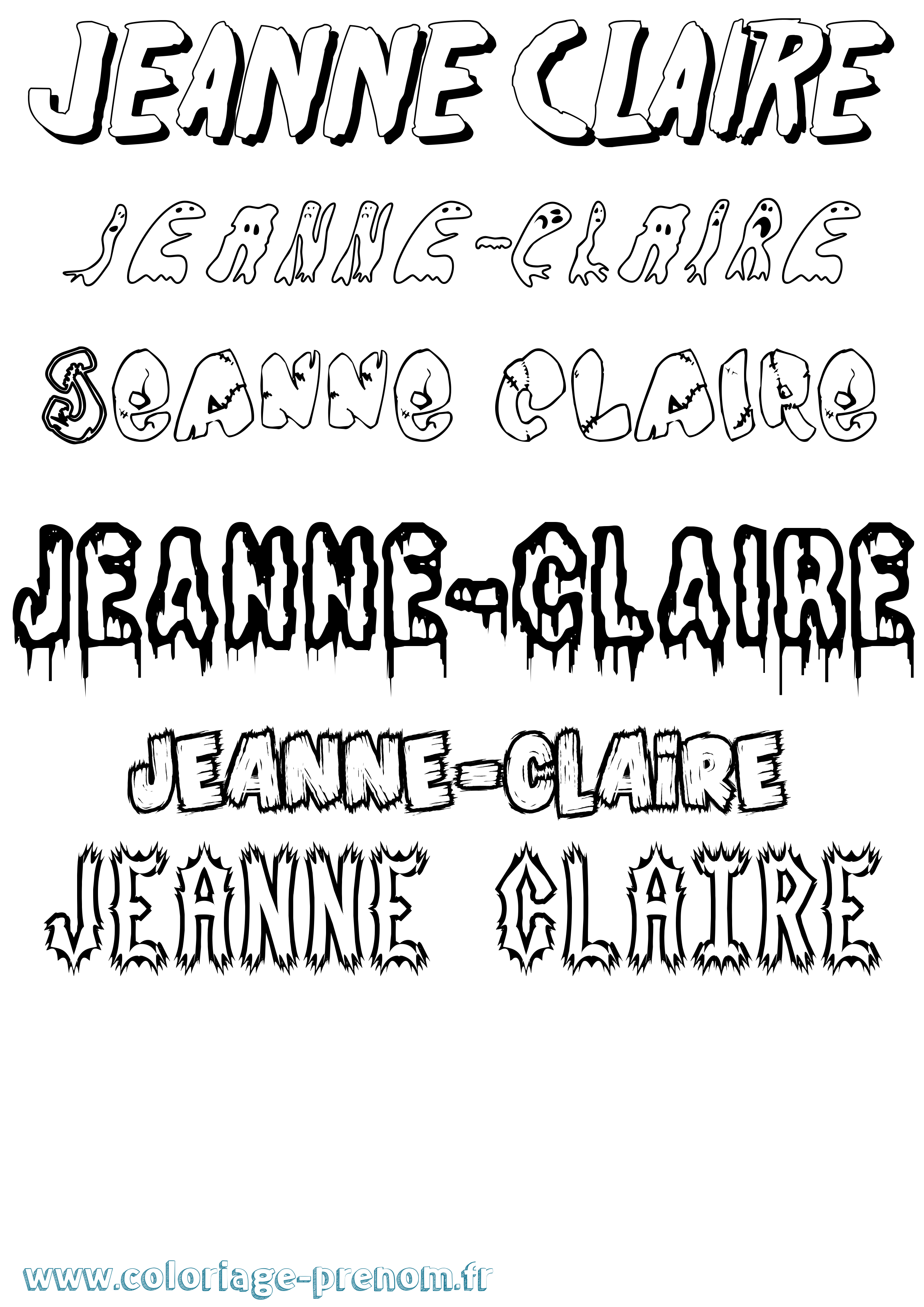 Coloriage Jeanne-Claire Frisson Coloriage prénom Jeanne-Claire Frisson