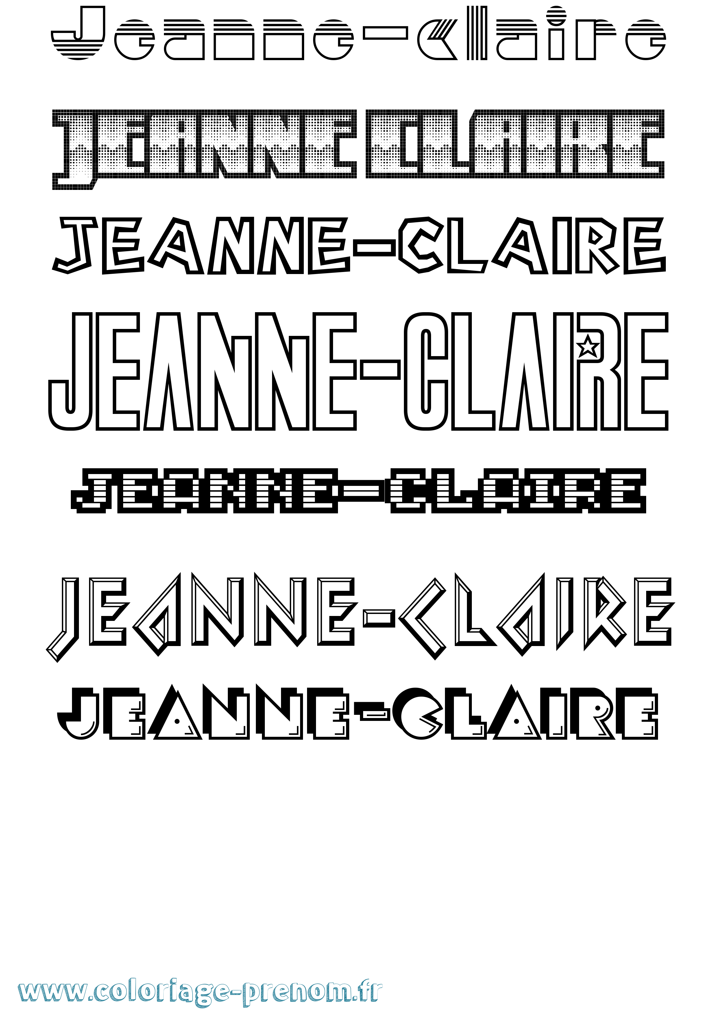 Coloriage Jeanne-Claire Jeux Vidéos Coloriage prénom Jeanne-Claire Jeux Vidéos