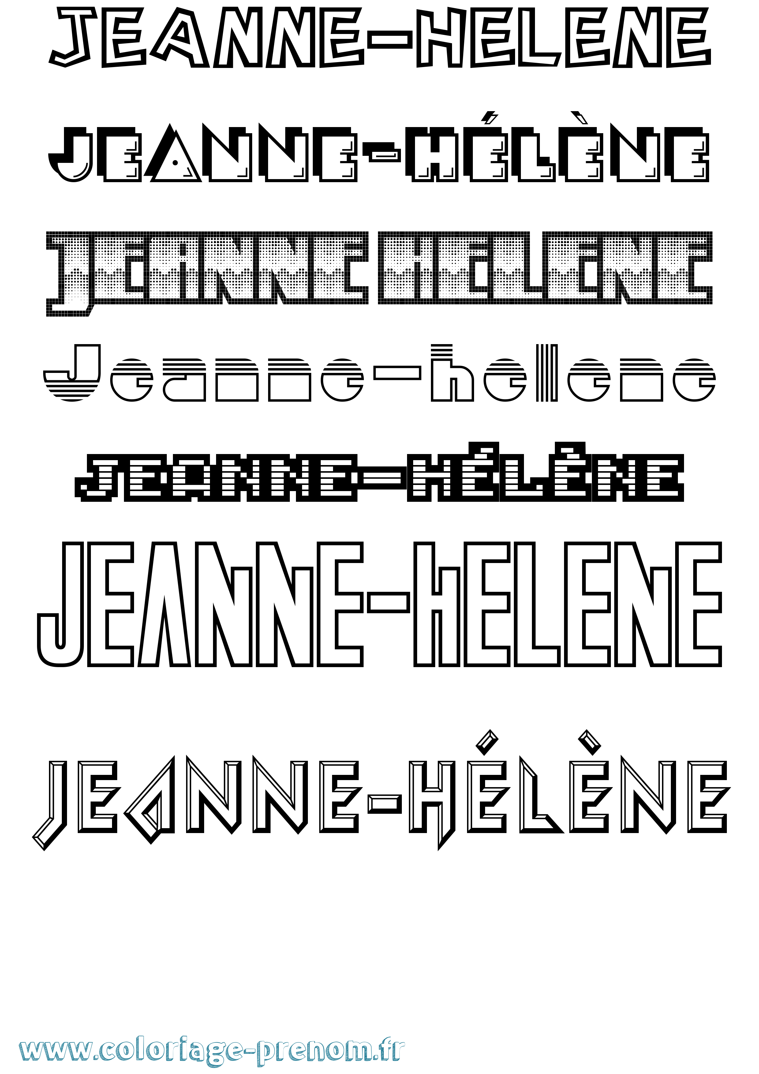 Coloriage Jeanne-Hélène Jeux Vidéos Coloriage prénom Jeanne-Hélène Jeux Vidéos