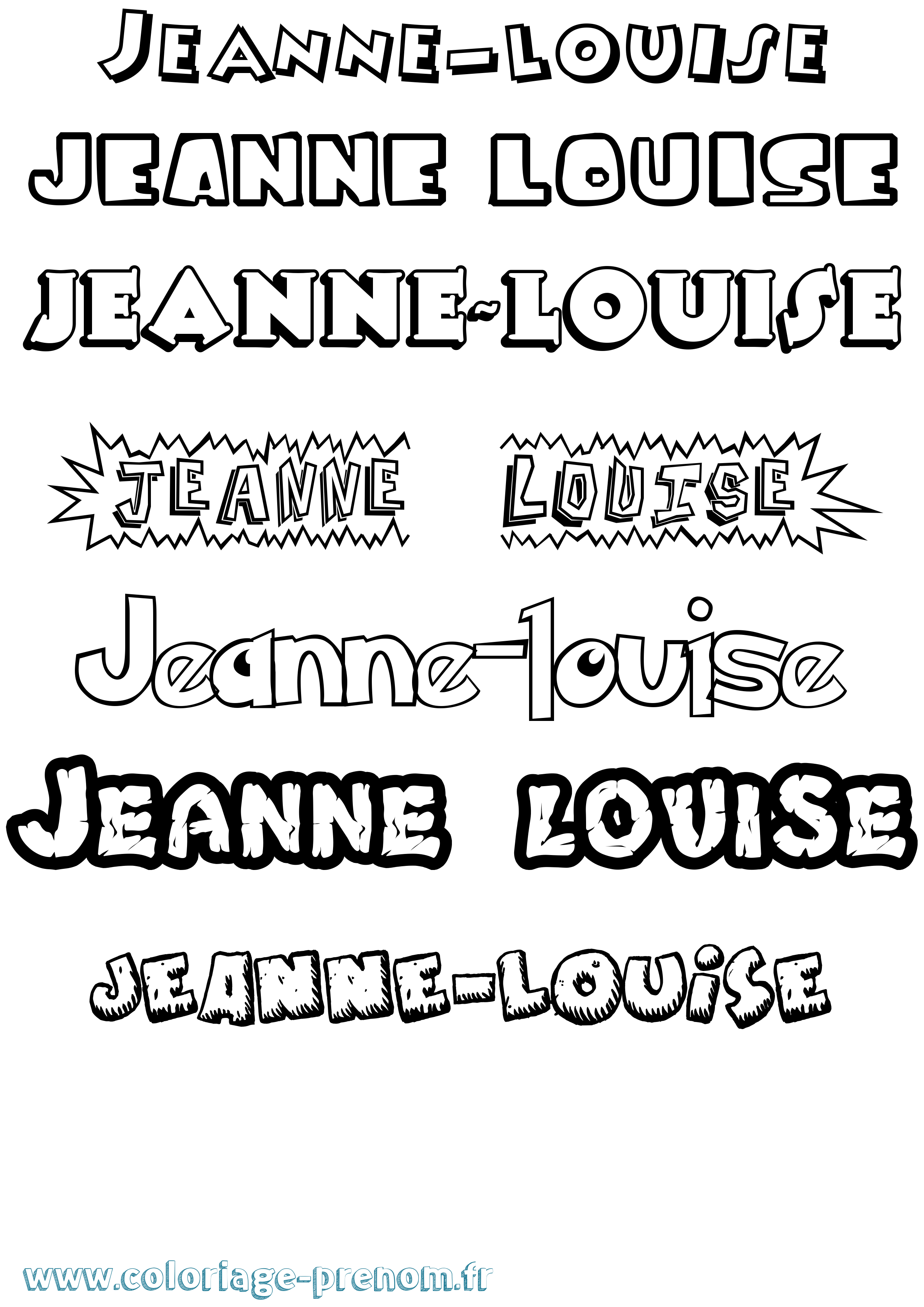 Coloriage Jeanne-Louise Dessin Animé Coloriage prénom Jeanne-Louise Dessin Animé