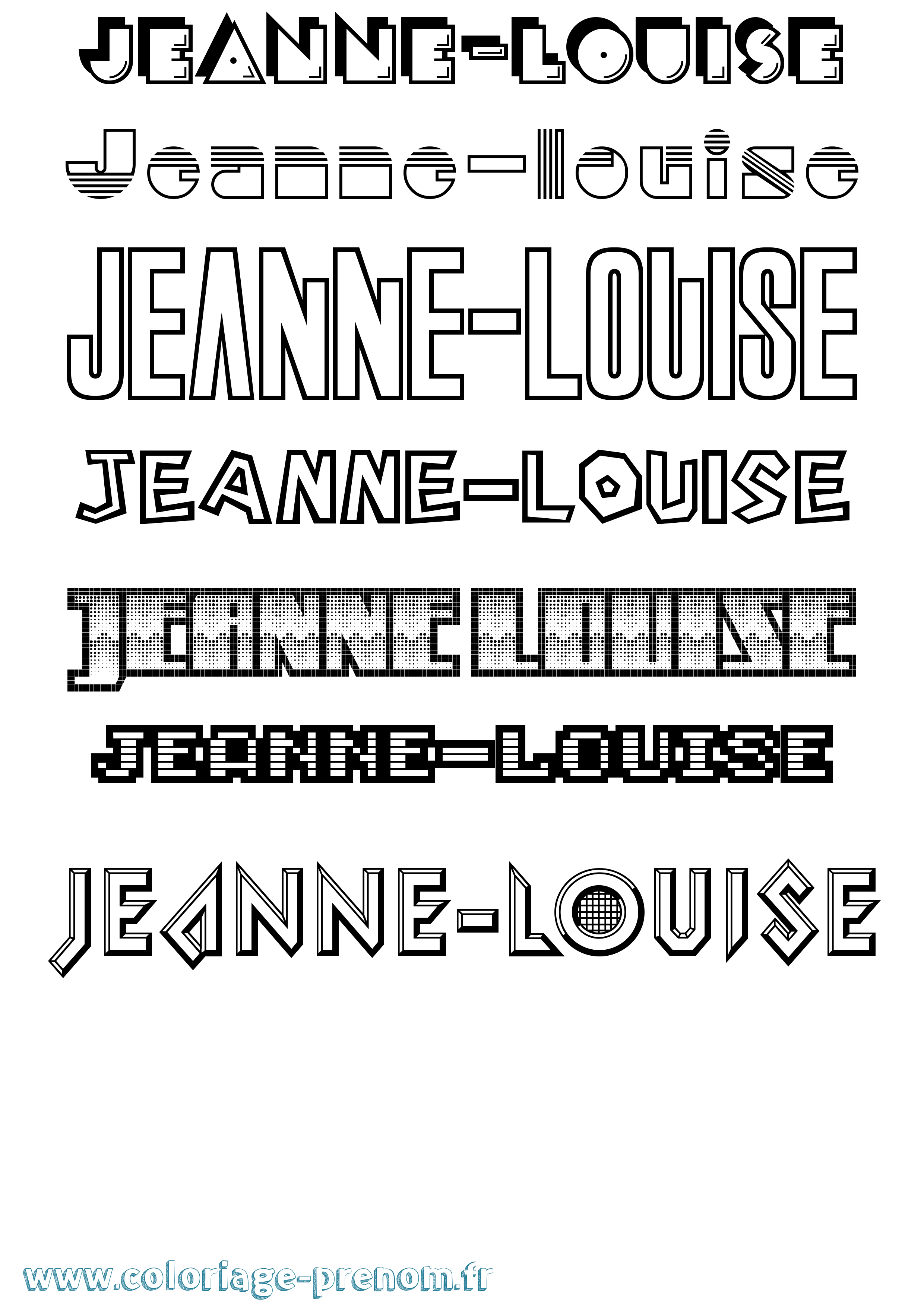 Coloriage Jeanne-Louise Jeux Vidéos Coloriage prénom Jeanne-Louise Jeux Vidéos